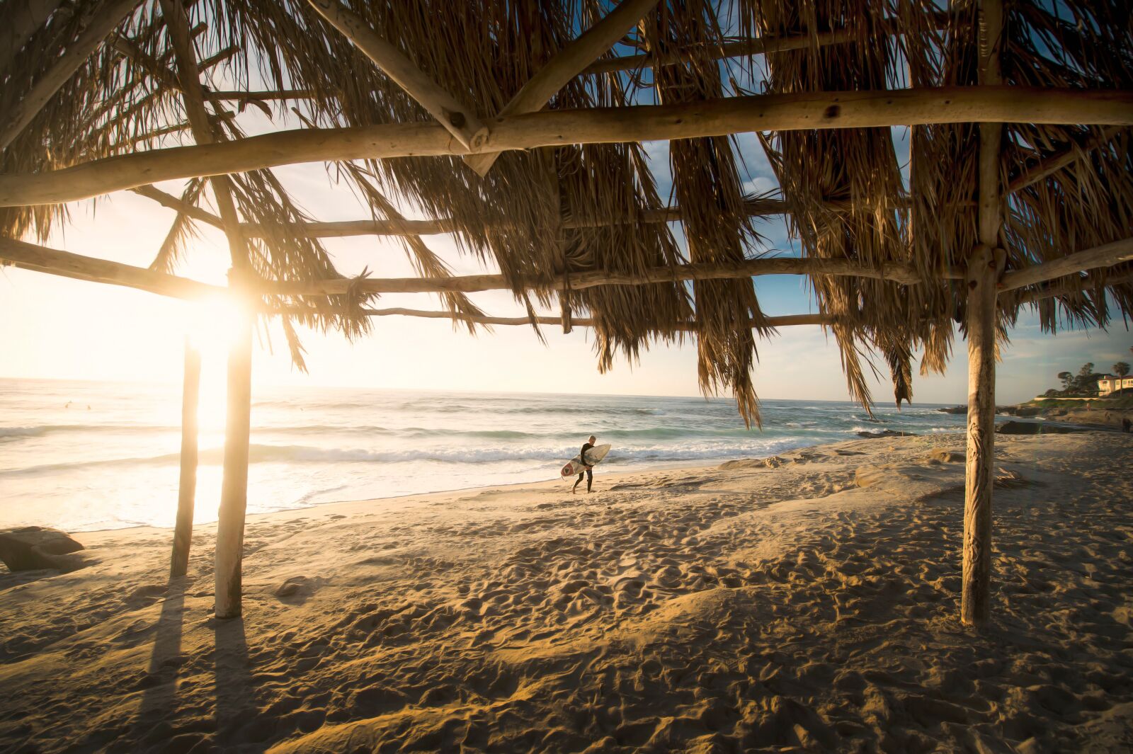 Nikon D4 sample photo. Beach, hut waves, island photography