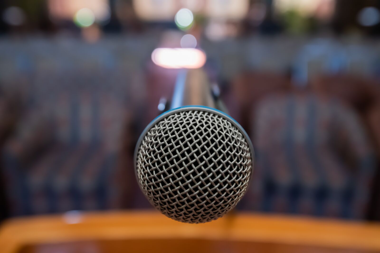 Nikon D850 sample photo. Microphone, mic, conference photography