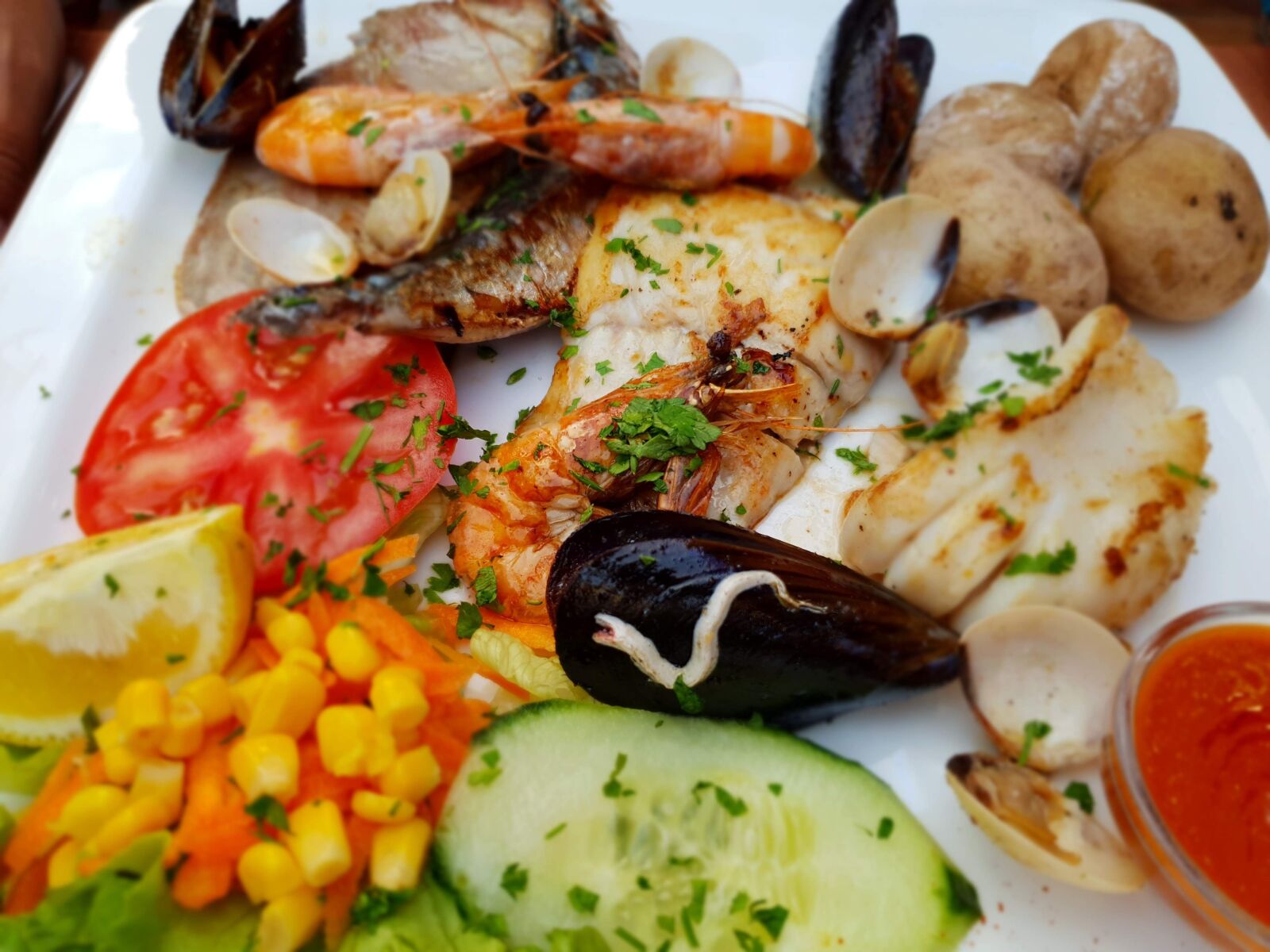 Samsung Galaxy S9+ sample photo. Food, fish, shellfish photography