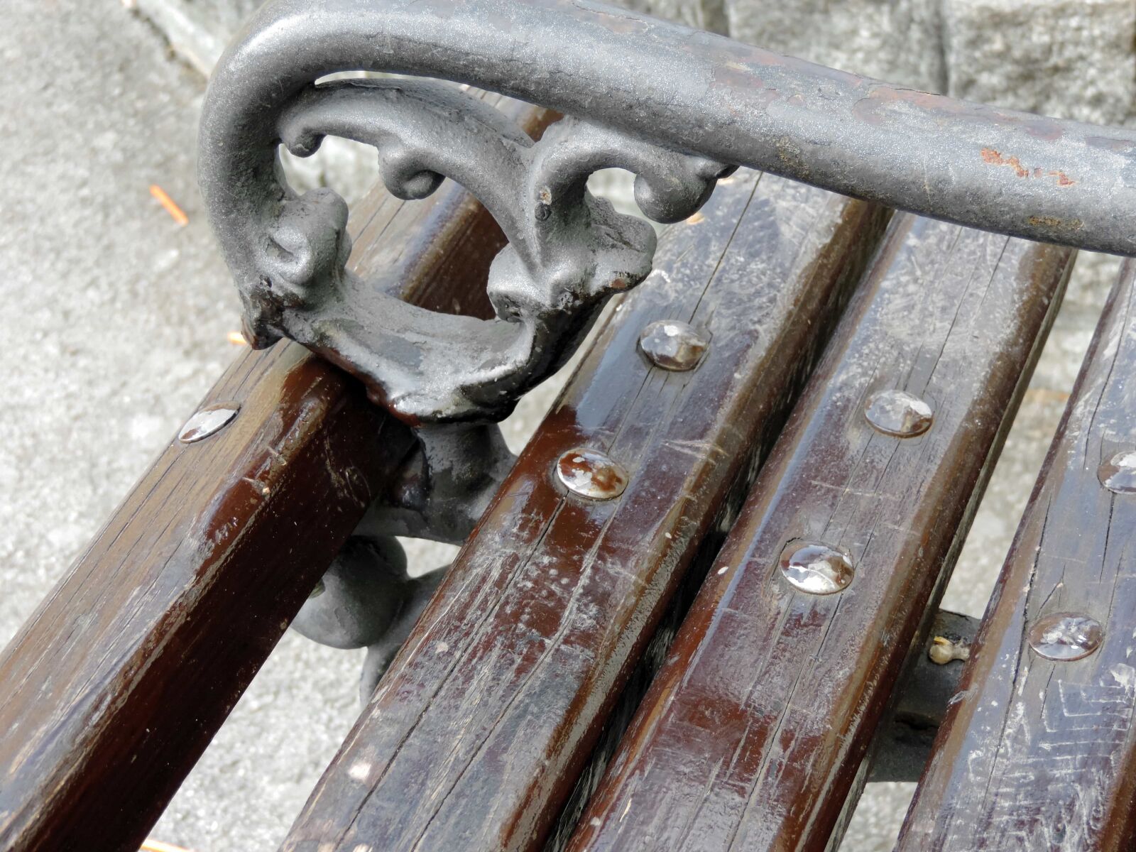 Nikon Coolpix P520 sample photo. Bench, cast iron, furniture photography