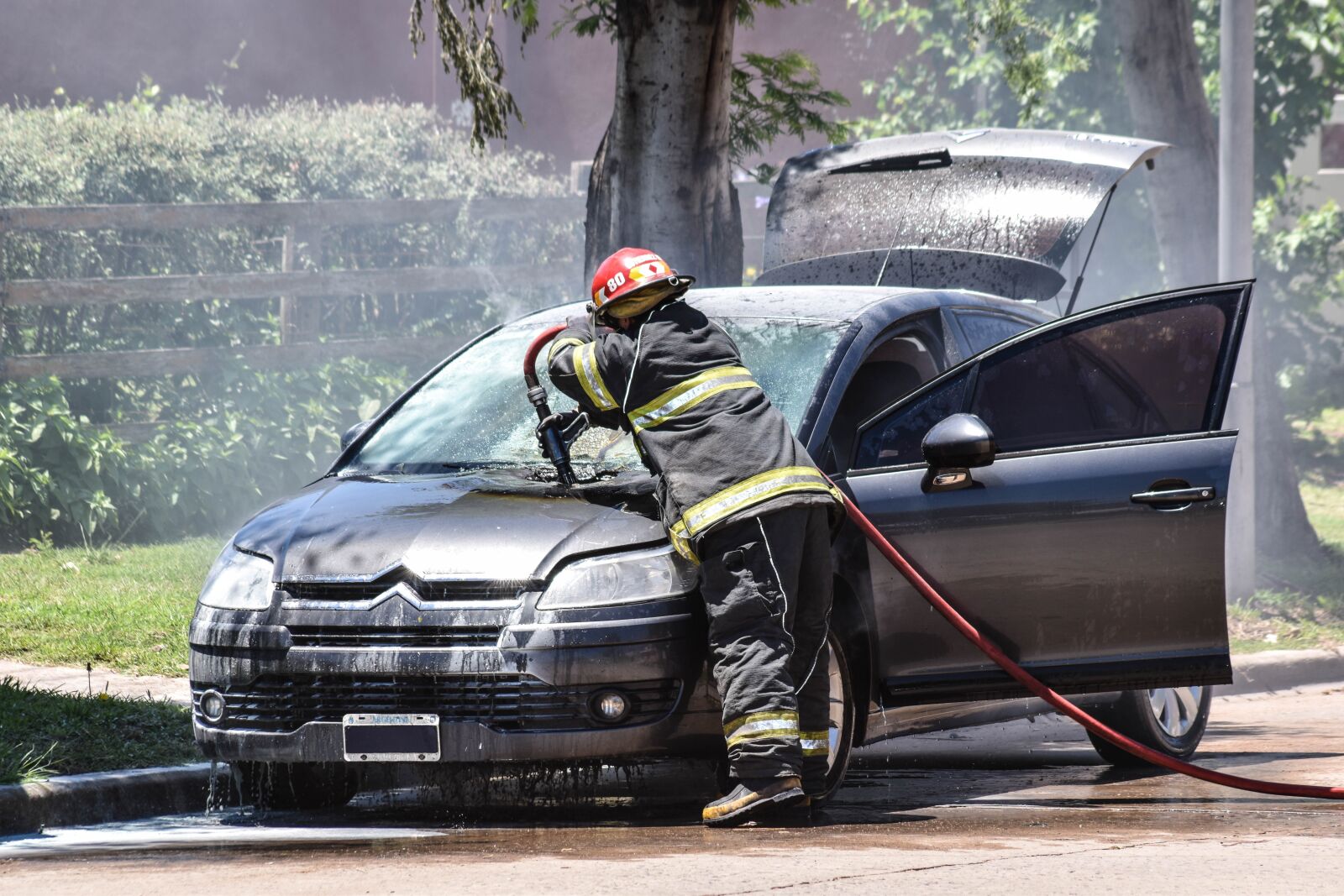 Nikon D5500 sample photo. Fire, automobile, smoke photography