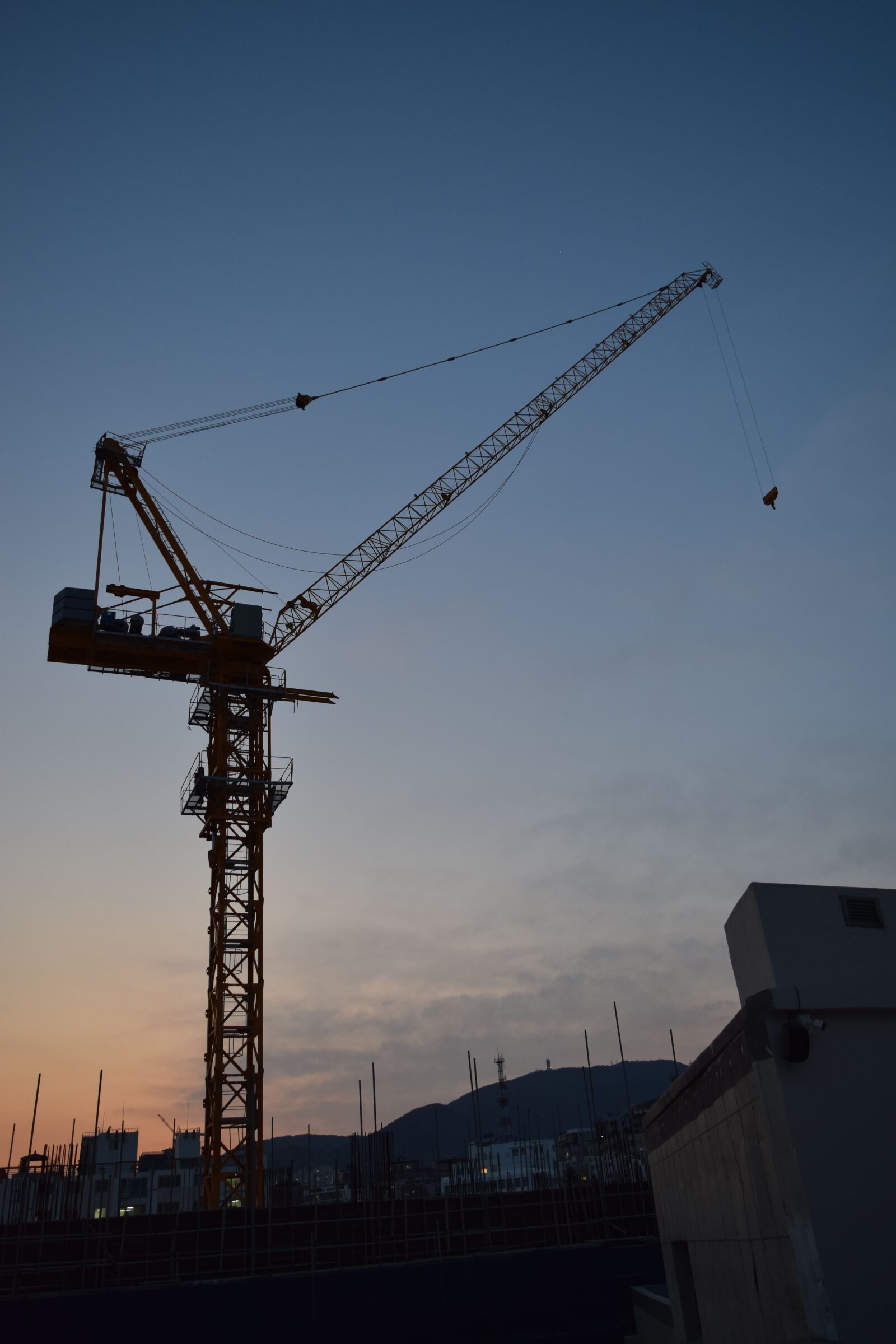 Nikon D5300 sample photo. Crane, construction trades, night photography