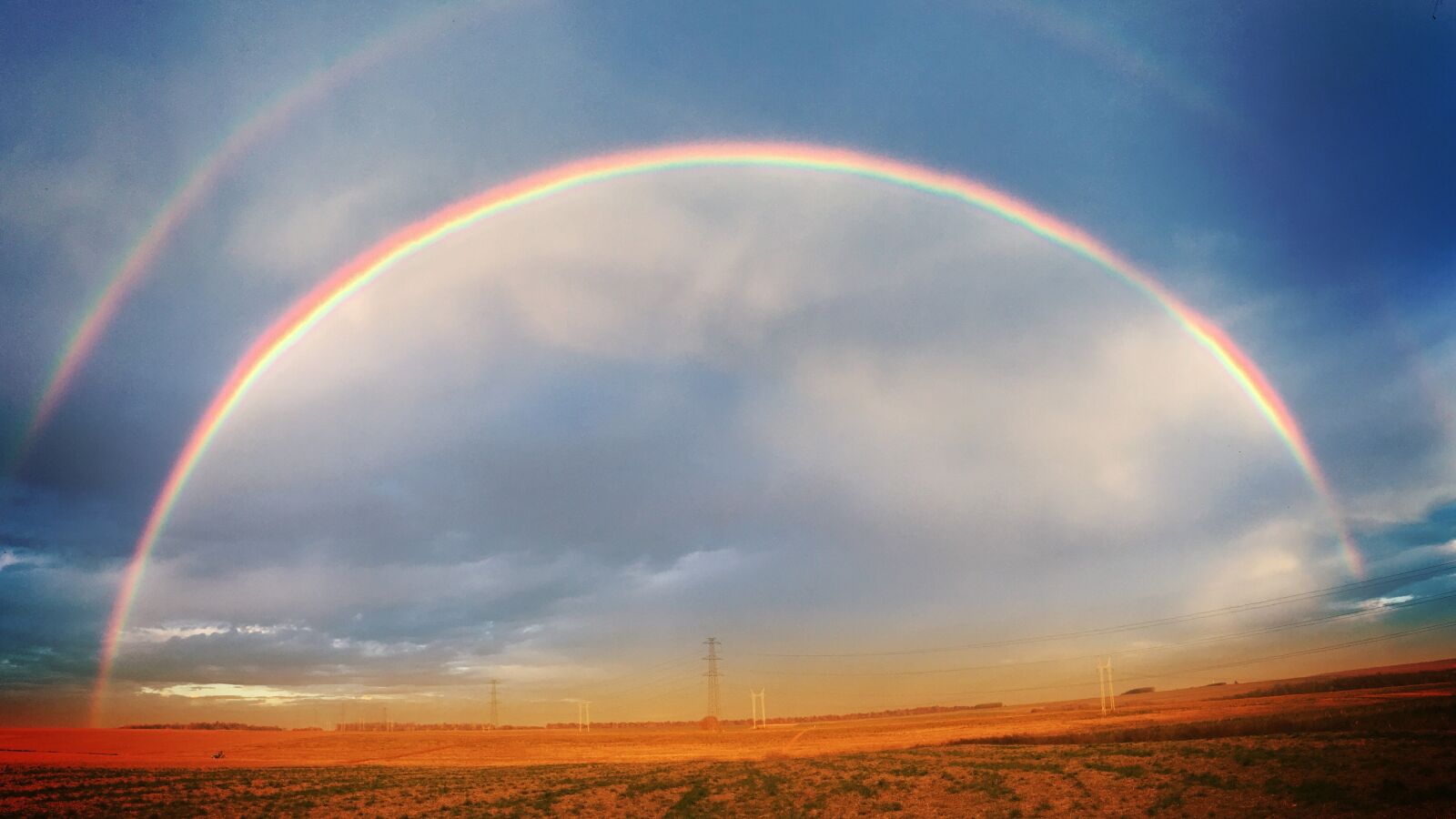 Apple iPhone 6s sample photo. Rainbow, landscape, cloud photography