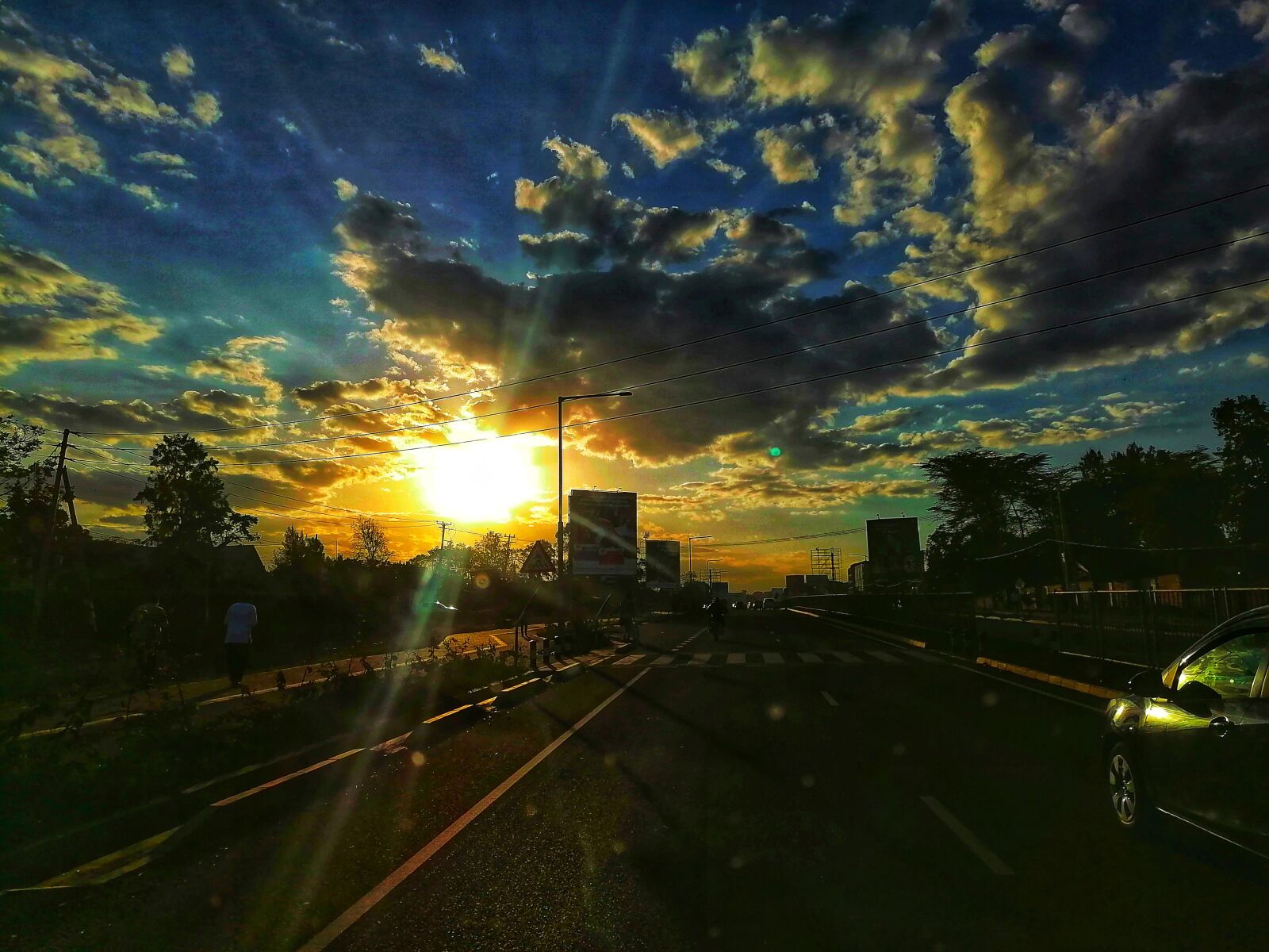 HUAWEI STK-L21 sample photo. Sky, road, sunset photography