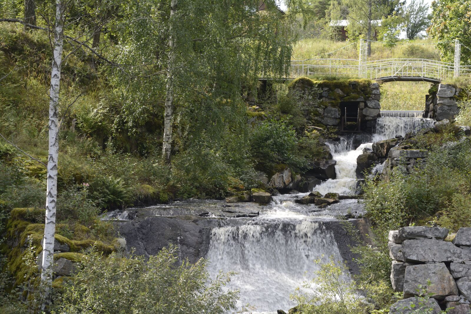 Nikon D7100 sample photo. Sweden, waterfall, green photography
