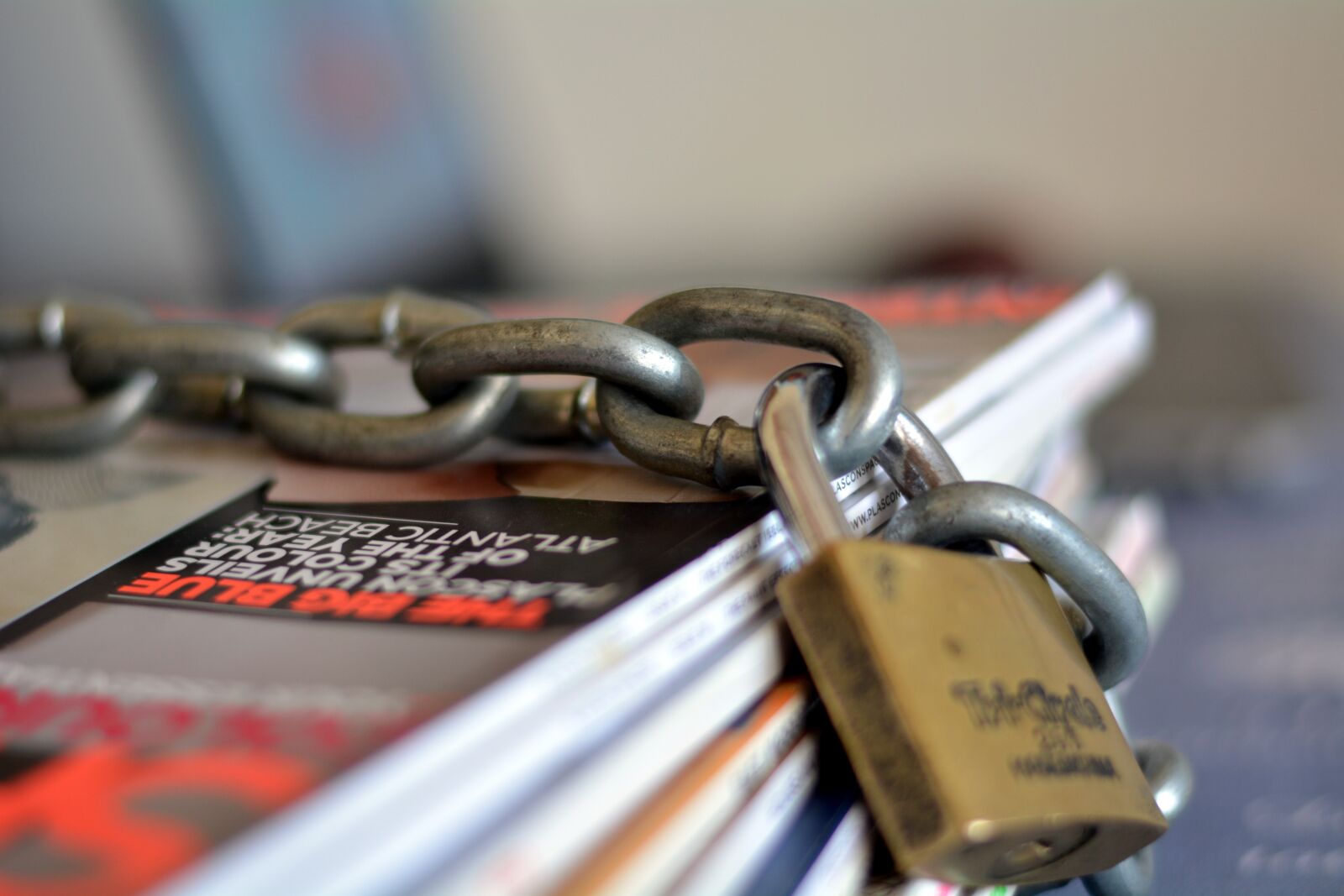 Nikon D5200 sample photo. Chained magazines, safe, steel photography