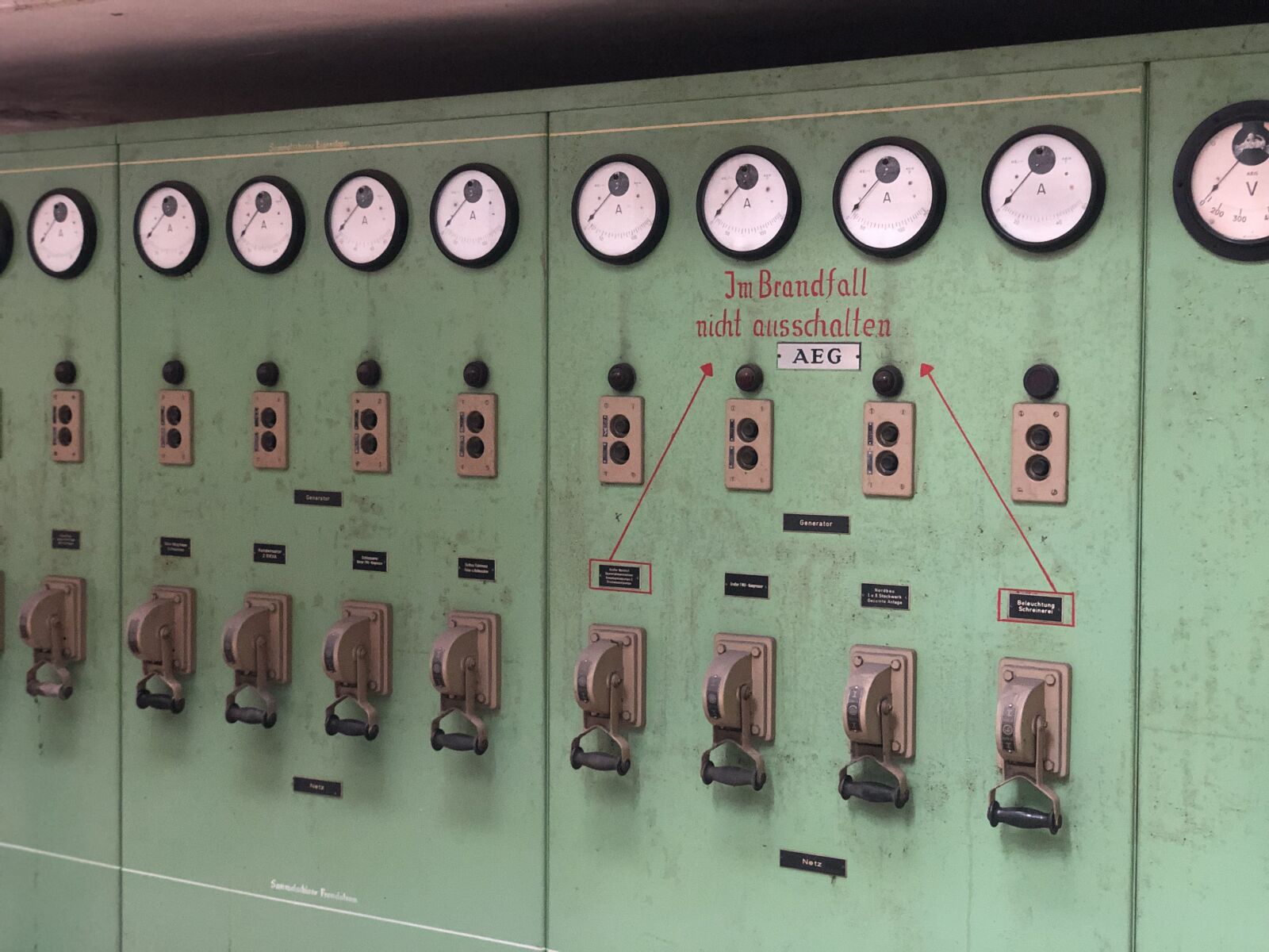 iPhone X back dual camera 6mm f/2.4 sample photo. Old factory, electric, control photography