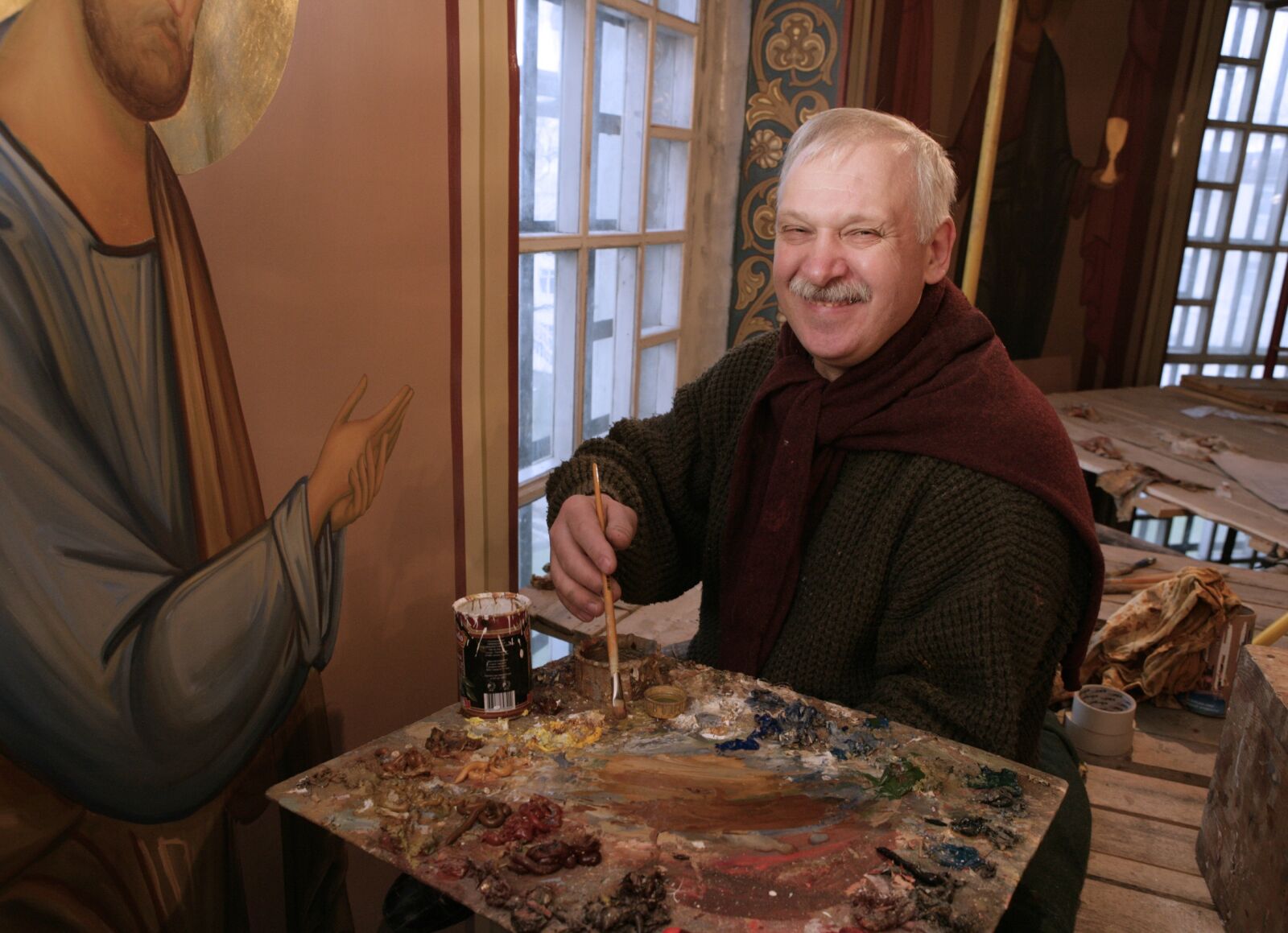Canon EOS-1Ds Mark II sample photo. Painter, artist, painting photography