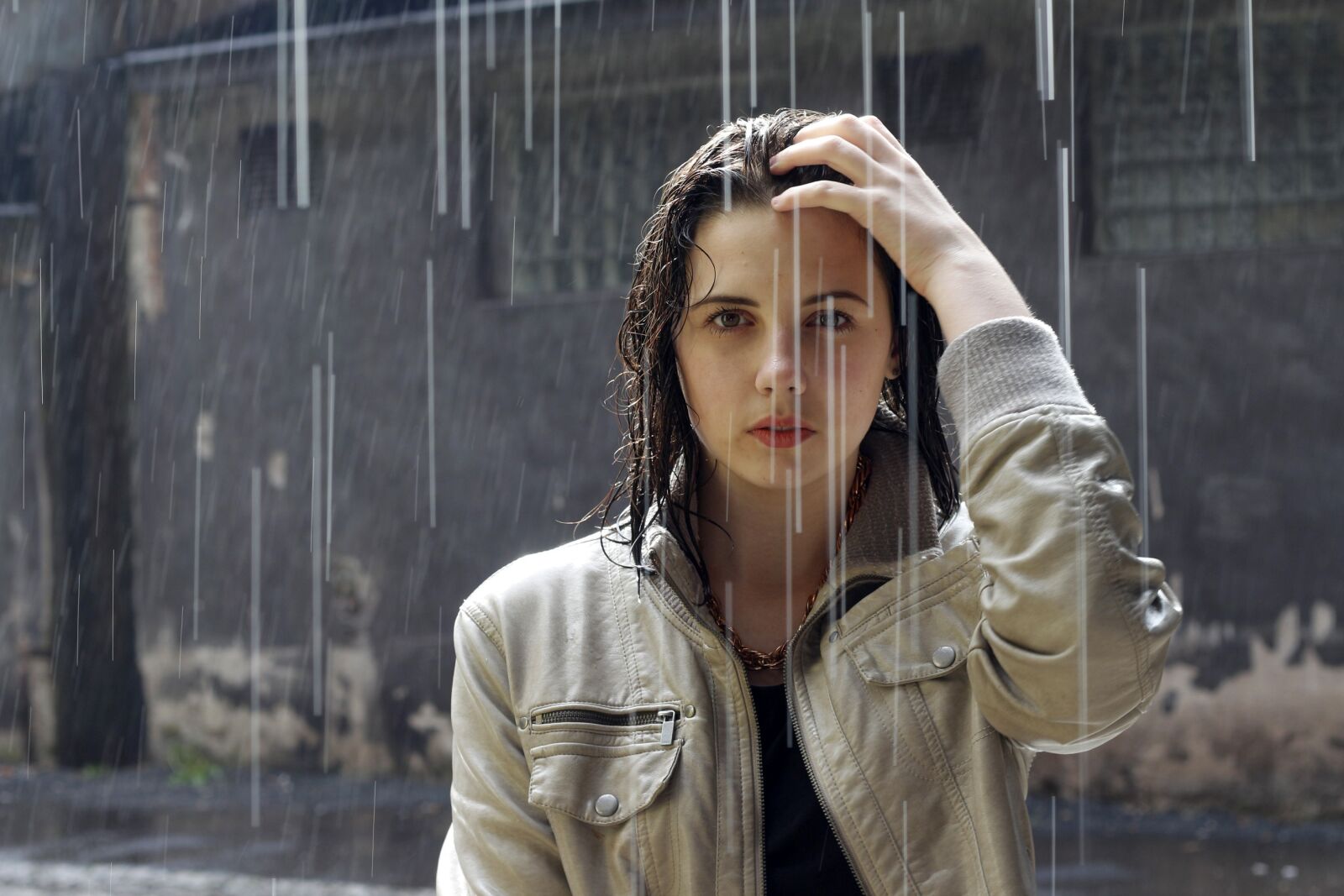 Canon EOS 700D (EOS Rebel T5i / EOS Kiss X7i) + Canon EF 50mm F1.8 II sample photo. Adult, rain, woman photography