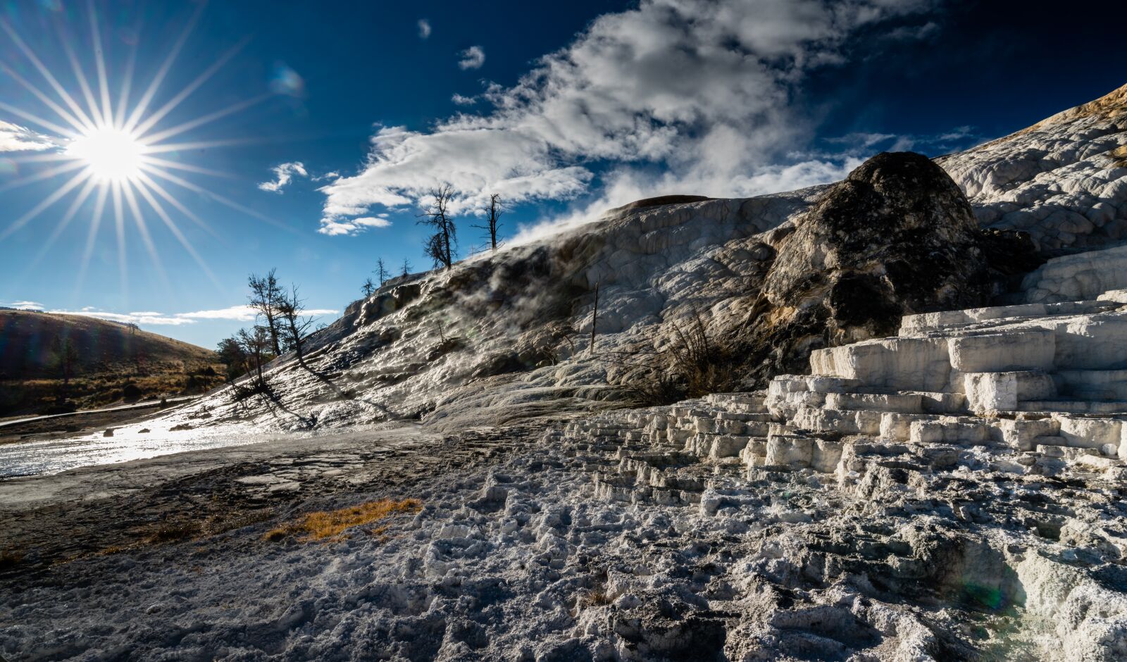 Sony FE 16-35mm F2.8 GM sample photo. Mammouth, hot spring, yellowstone photography