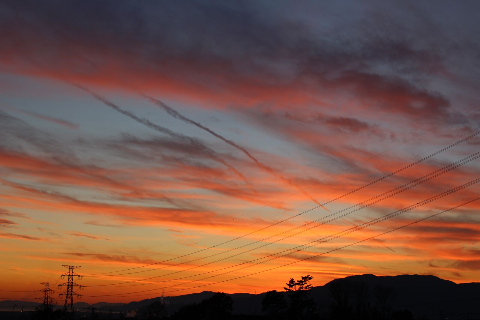 Canon EOS 100D (EOS Rebel SL1 / EOS Kiss X7) sample photo. Sunset, orange, silhouette photography