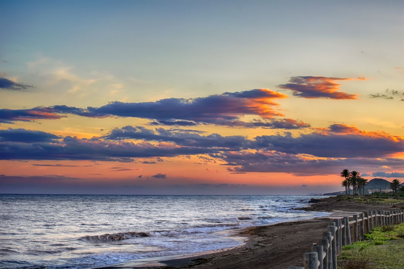 Nikon D3300 sample photo. Sunset, palms, beach photography