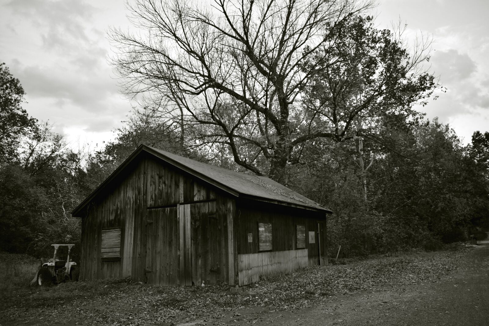 Nikon D5300 sample photo. Black and white, barn photography