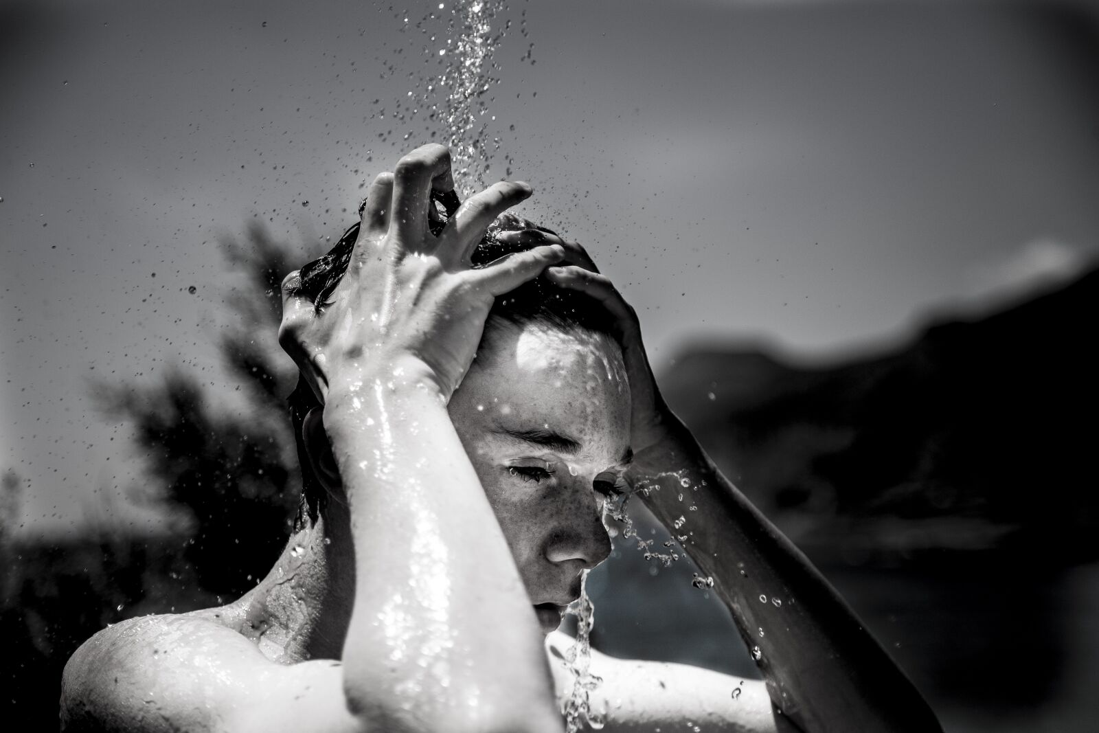 Canon EOS 6D + Canon EF 24-105mm F4L IS USM sample photo. Showering, heat, boy photography