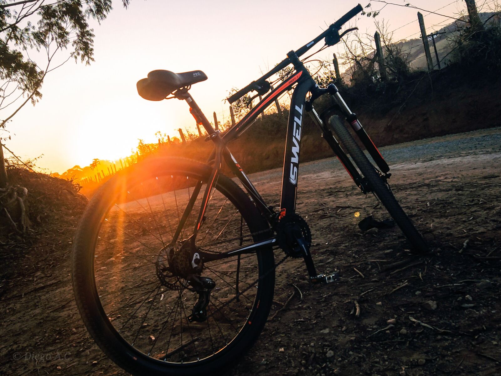 Xiaomi Mi A3 sample photo. Road bike sunset, road photography