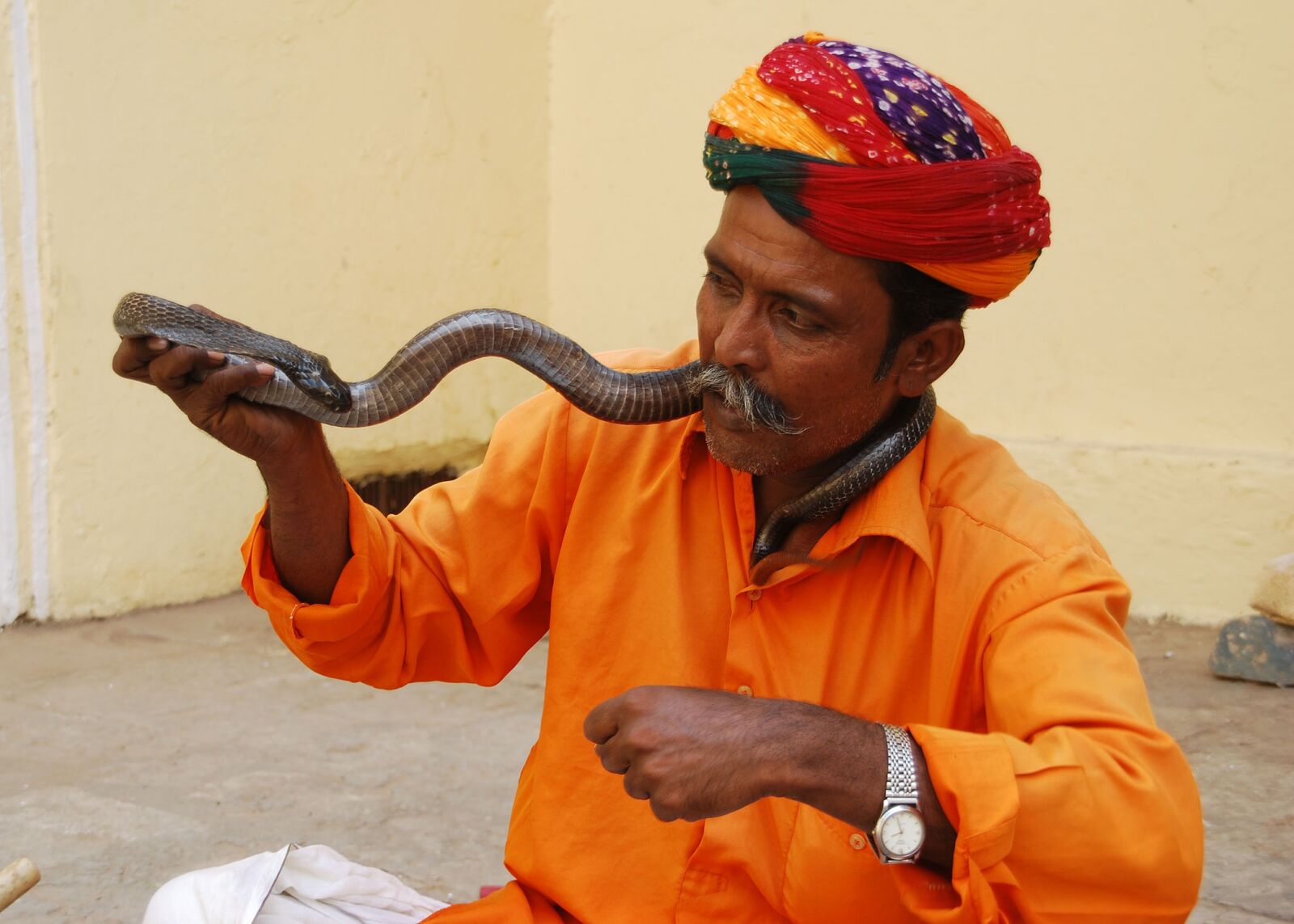Nikon D40X sample photo. Snake charmer jaipur, amer photography