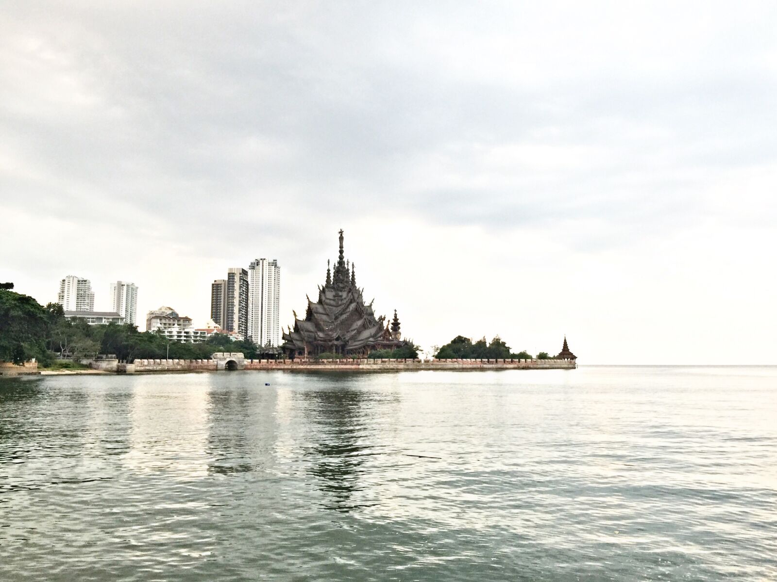 iPhone 6 Plus back camera 4.15mm f/2.2 sample photo. Cloudy, sky, pattaya, sanctuary photography