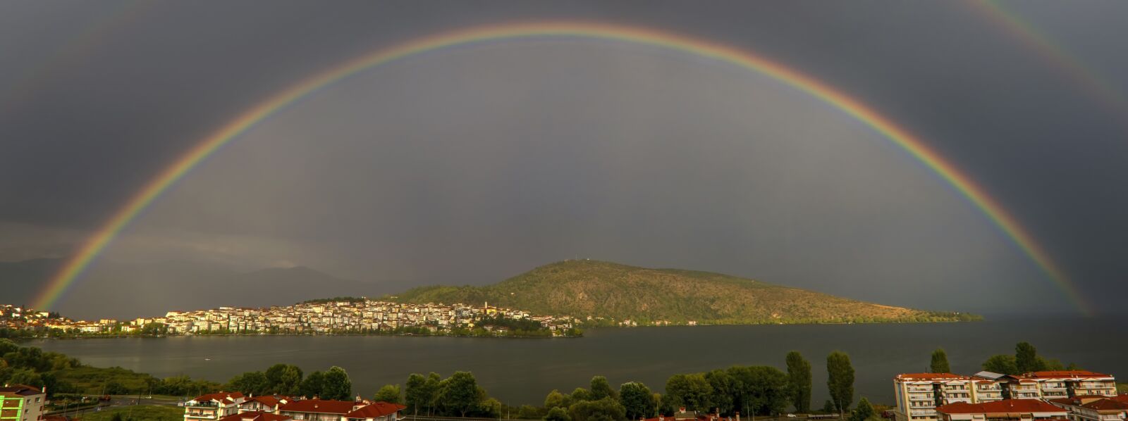 Tamron SP 24-70mm F2.8 Di VC USD sample photo. Rainbow, kastoria, lake photography