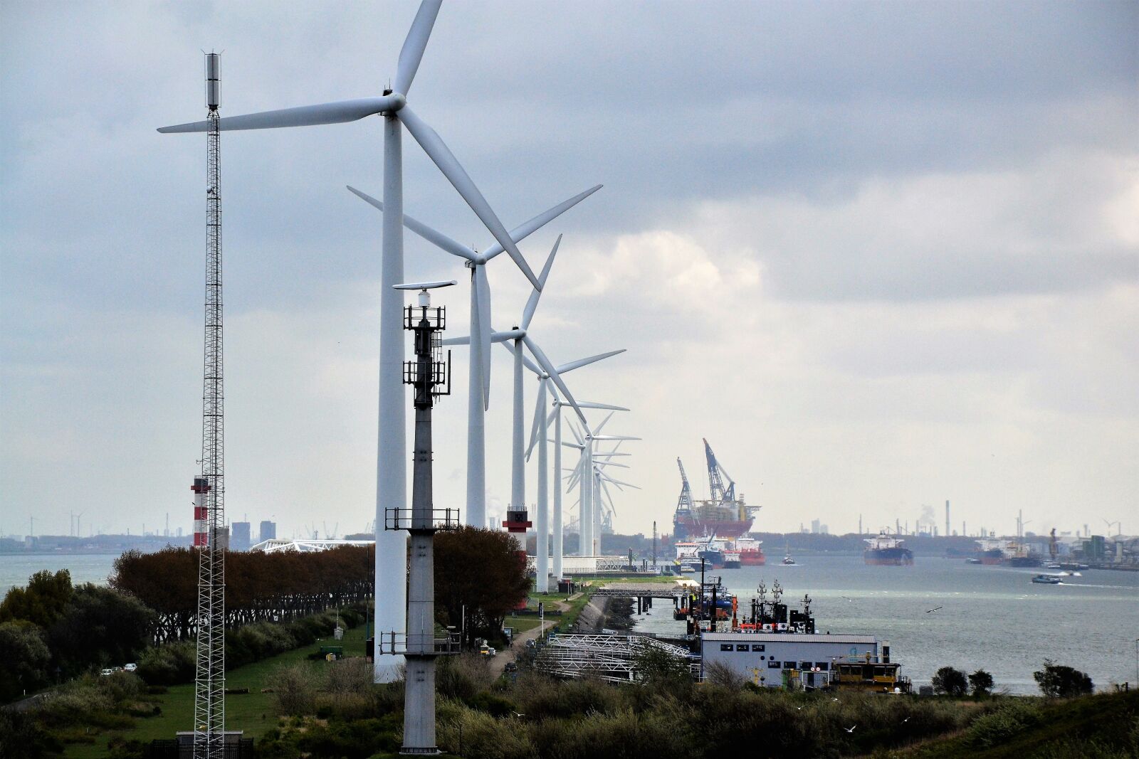Nikon D3100 sample photo. Windmills, energy, rotterdam photography