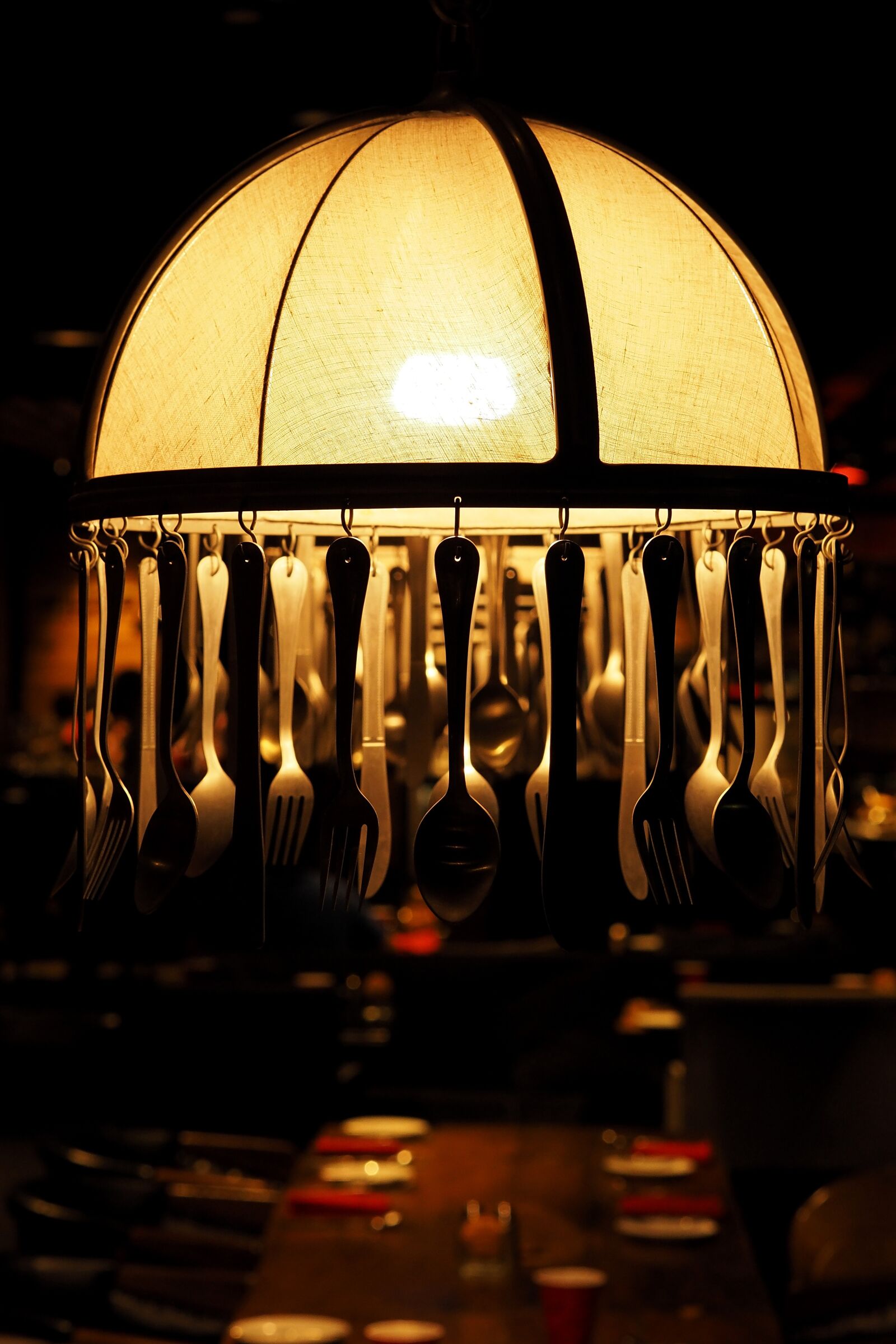 Olympus OM-D E-M5 II sample photo. Lamps utensils, spoon, fork photography