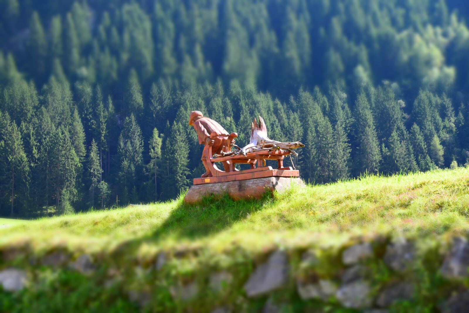 Nikon D3300 sample photo. Wooden sculpture, for, forest photography