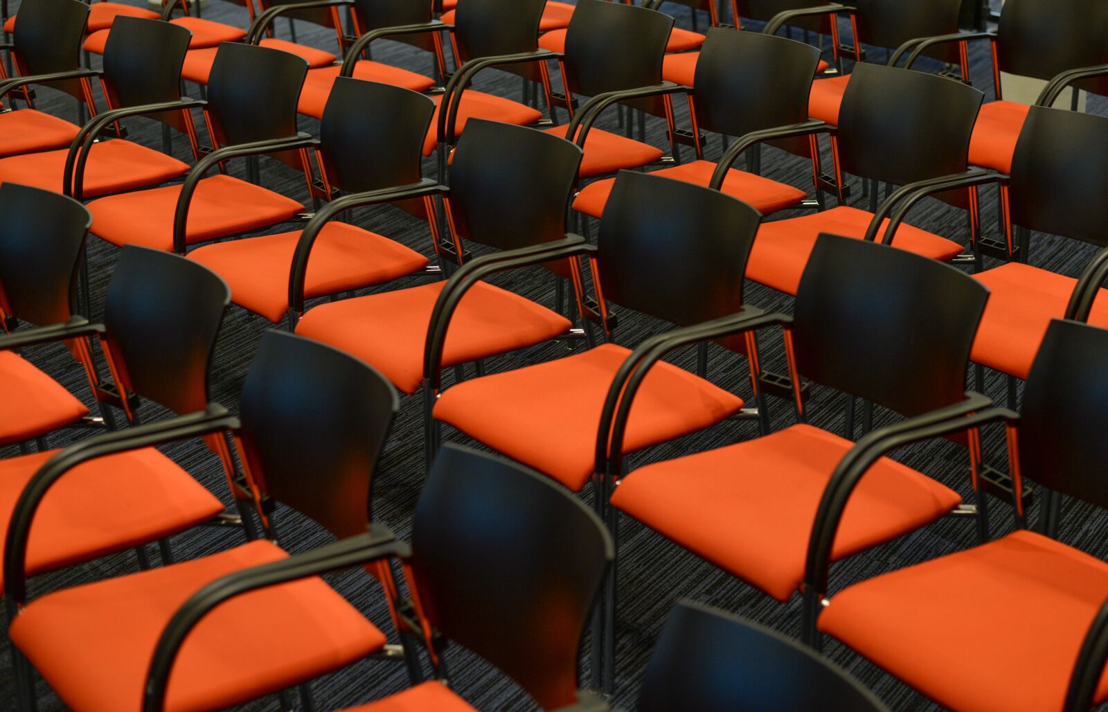 Nikon D610 sample photo. Seats, orange, congress photography