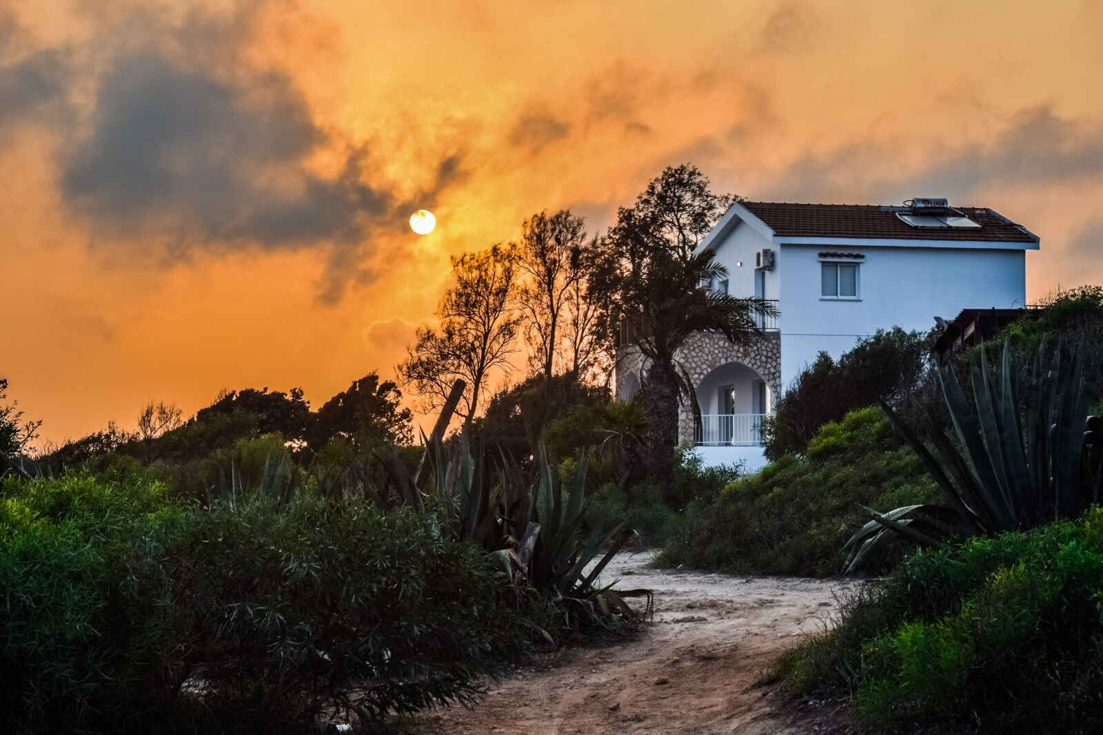 Nikon D3300 sample photo. Sunset, house, path photography