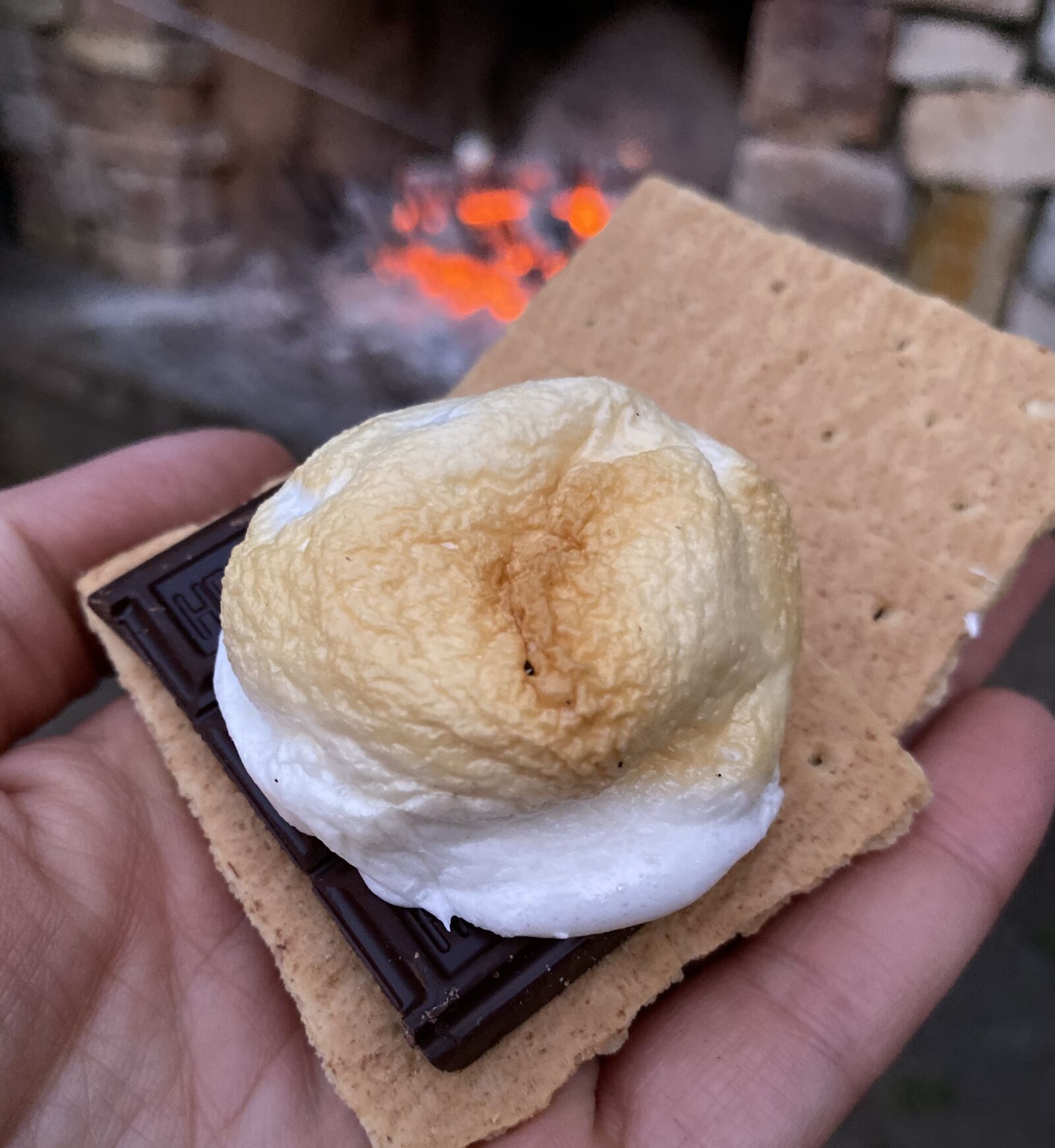 Apple iPhone 11 sample photo. Camping, marshmallow, campfire photography