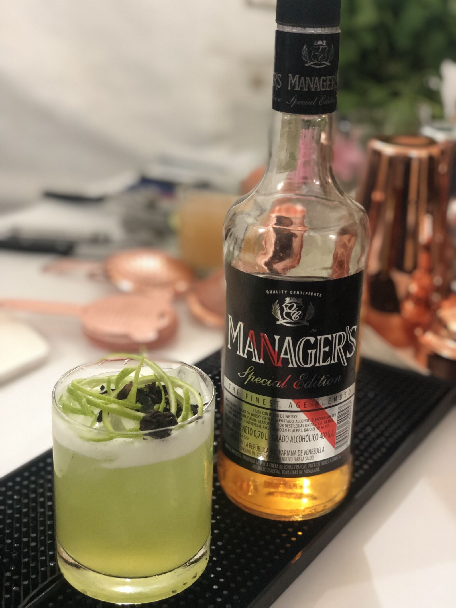 iPhone X back dual camera 6mm f/2.4 sample photo. Whiskey, bar, cocktail photography