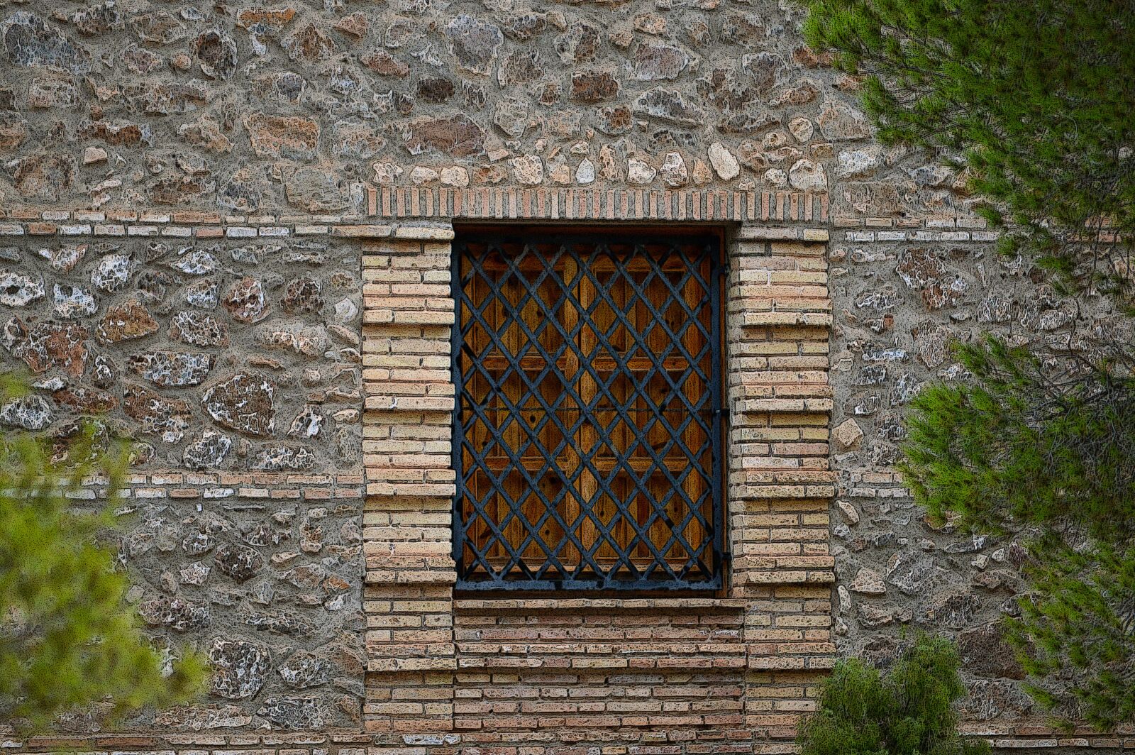 Nikon D3200 sample photo. Window with grate, grating photography