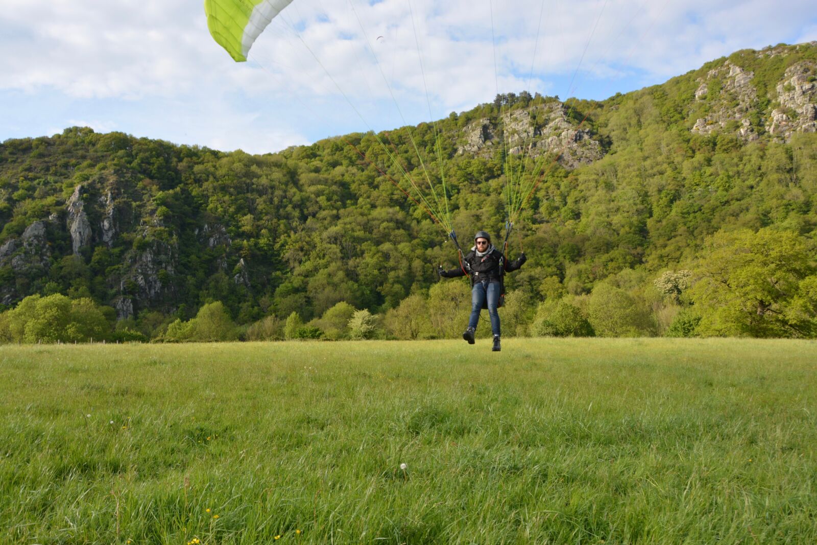 Nikon D5200 sample photo. Paragliding landing, paraglider arises photography