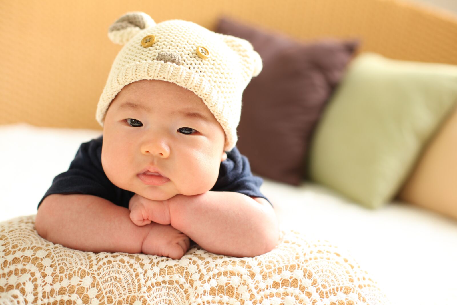 Canon EOS 5D Mark II sample photo. Baby, 50 days, profile photography