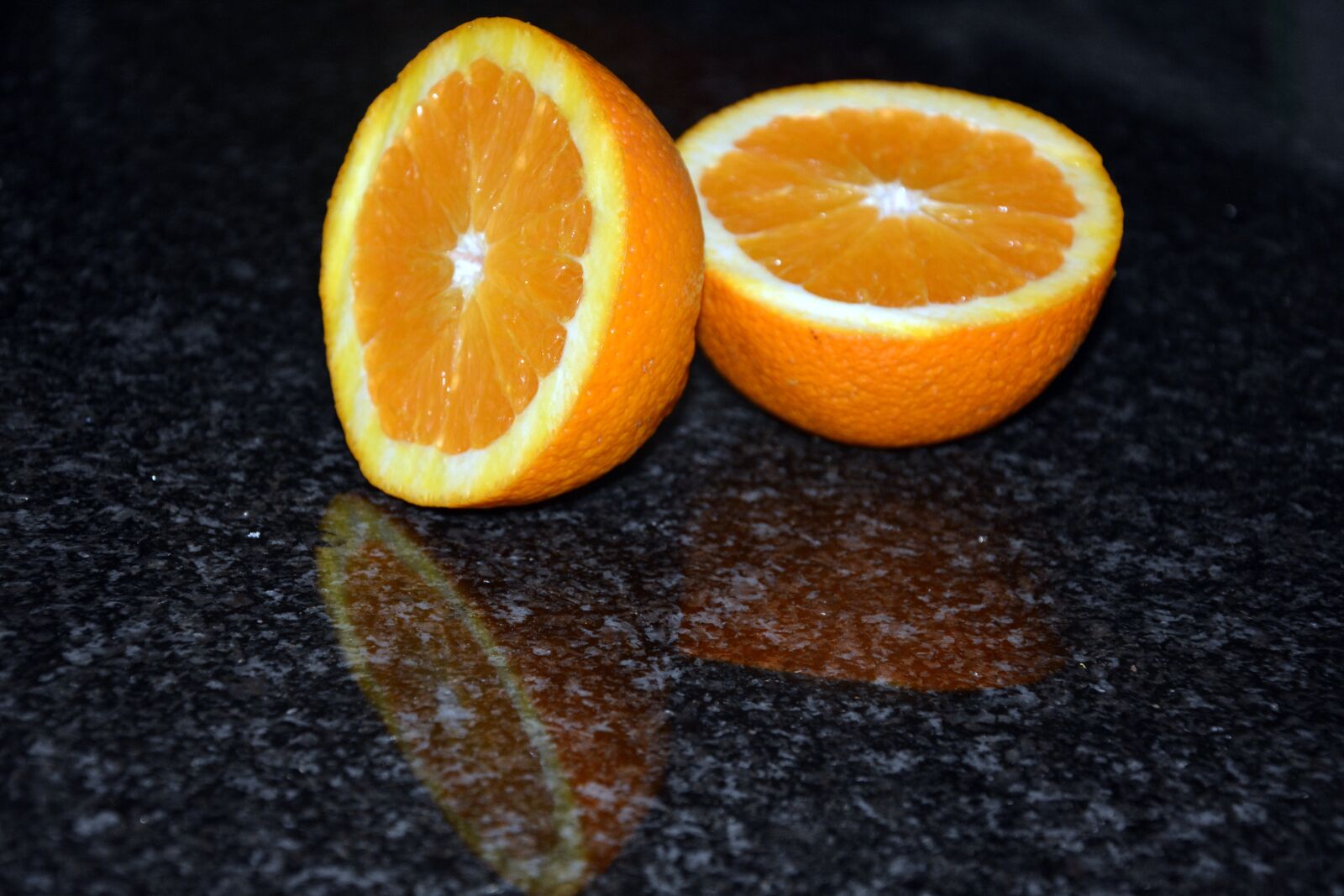 Nikon D5200 sample photo. Orange halves, healthy, fruit photography