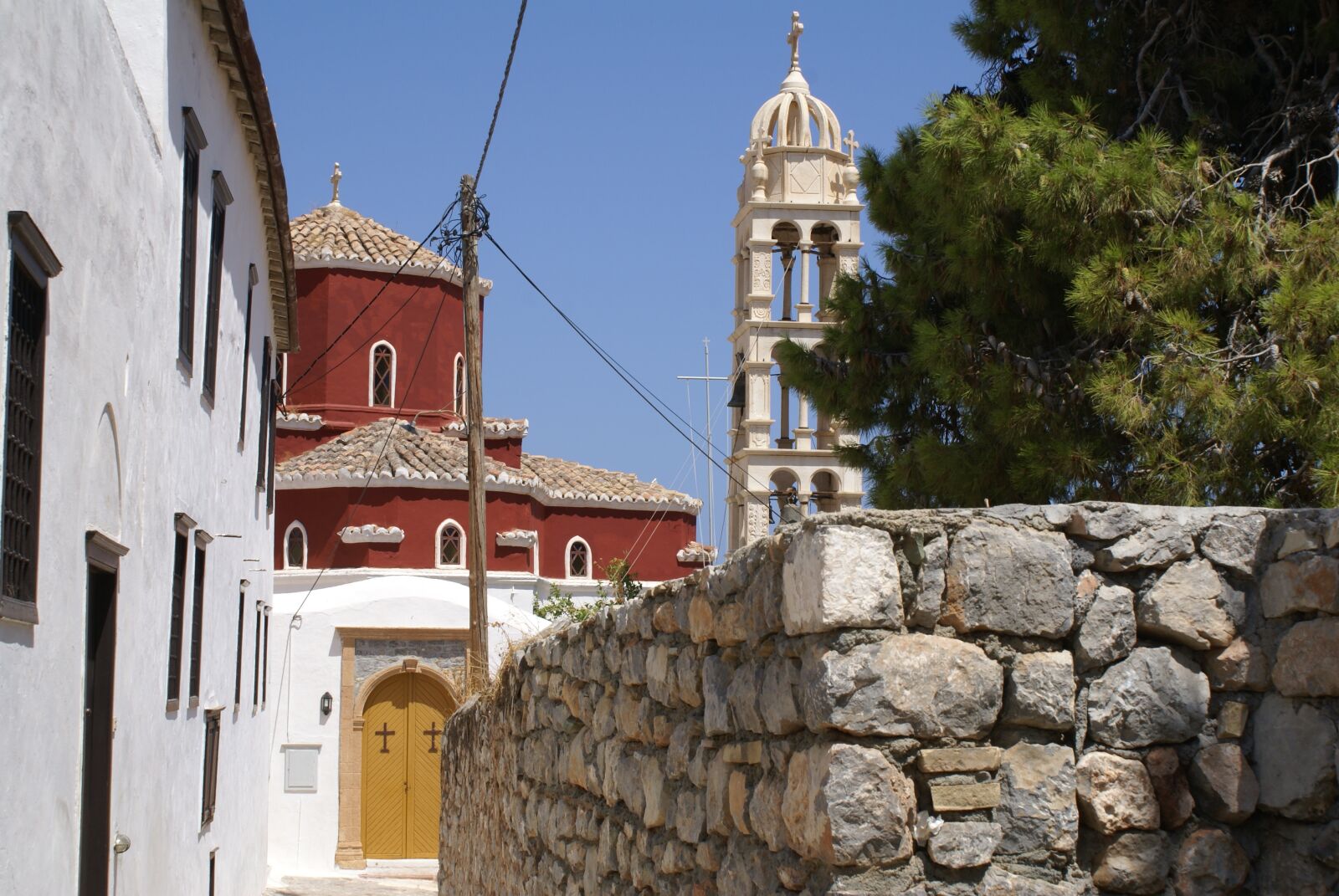 Sony Alpha DSLR-A100 sample photo. Hydra, greece, orthodox church photography