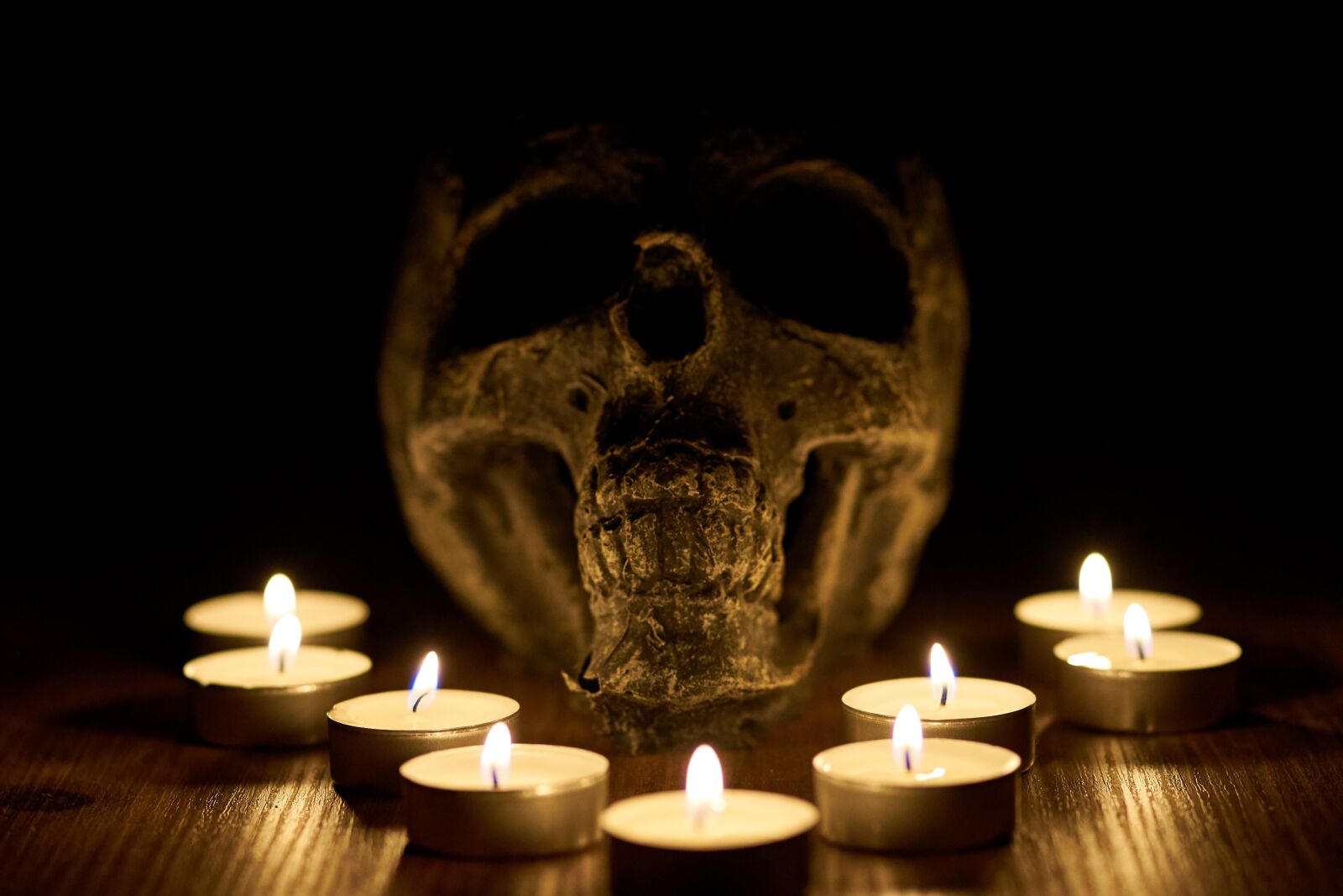 Sony a7R II + Sigma 85mm F1.4 DG HSM Art sample photo. Skull, candles, selling photography