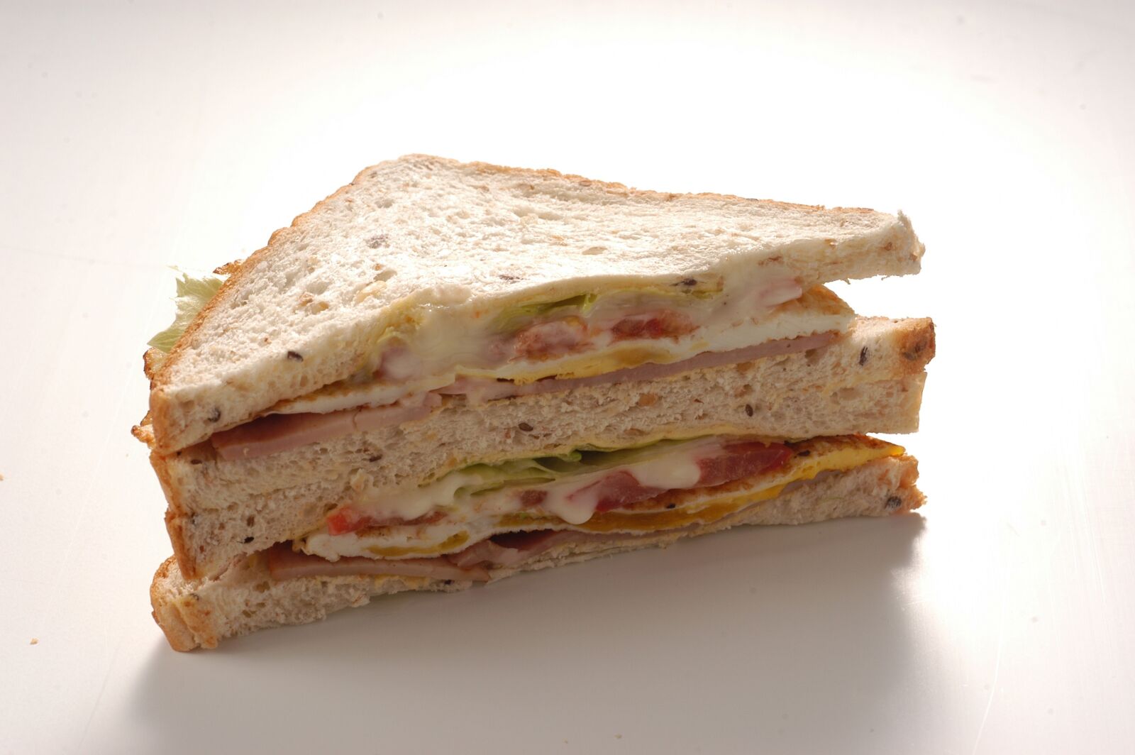 Nikon D100 sample photo. Club sandwich, ham, breakfast photography