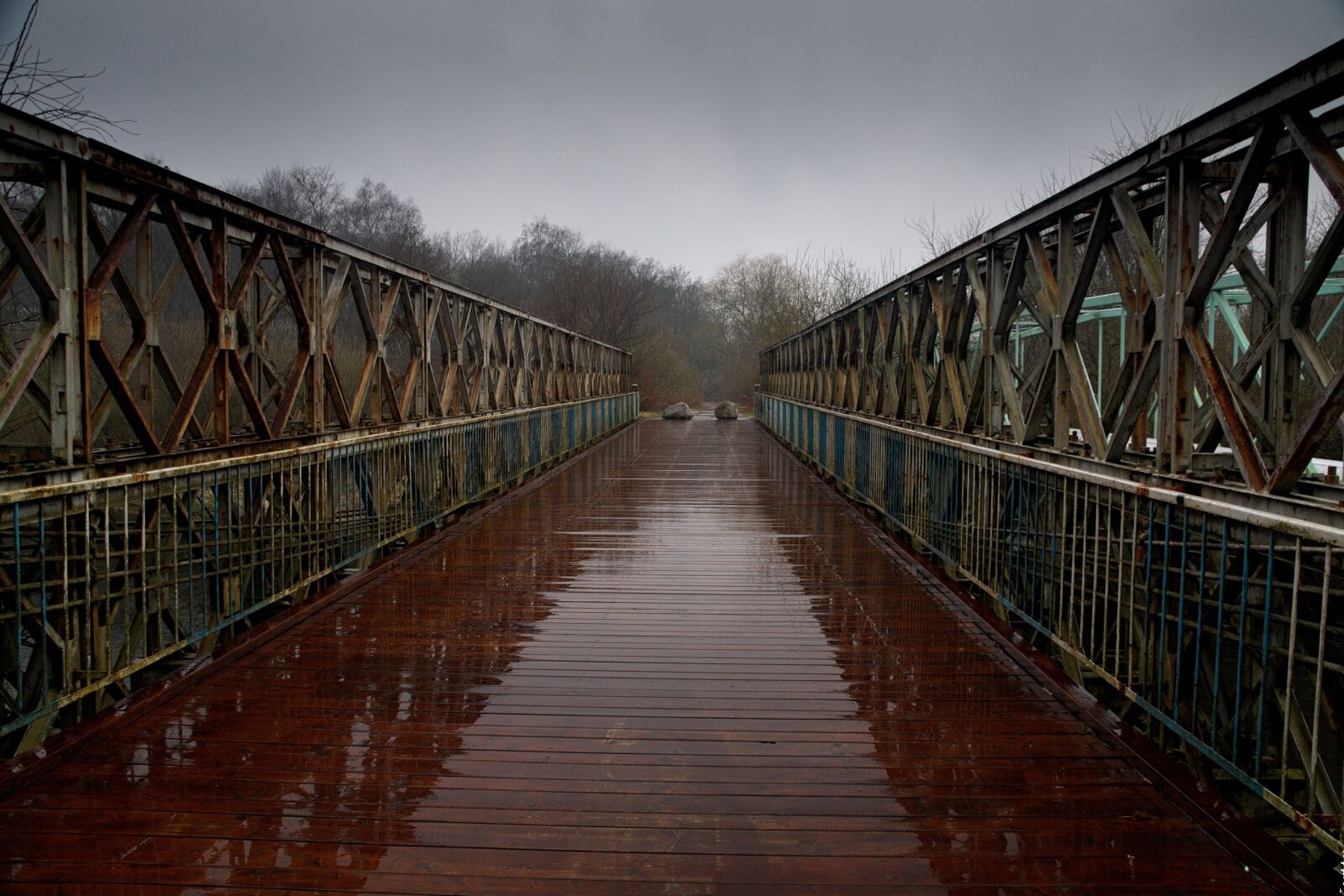 Nikon D3300 sample photo. Bridge, river, rain photography