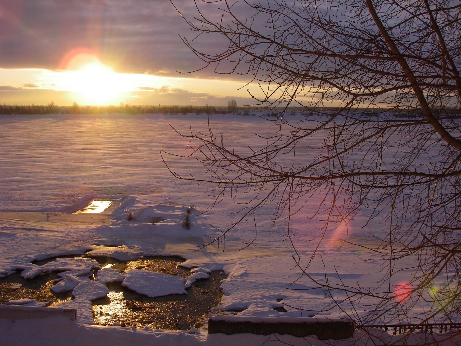 Pentax OPTIO W20 sample photo. Winter, sunset, landscape photography