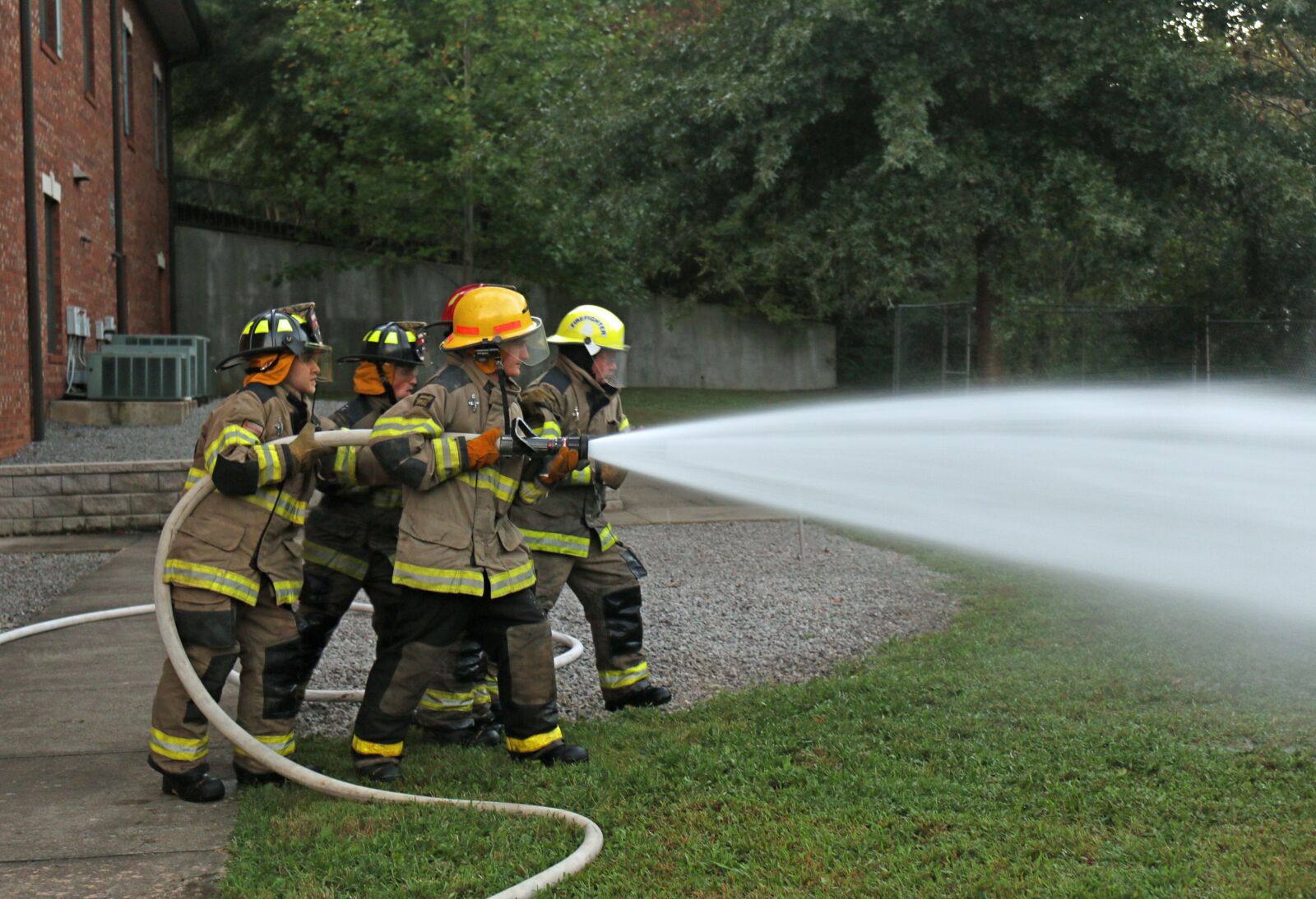 Canon EOS 70D sample photo. Fire fighters, hose training photography