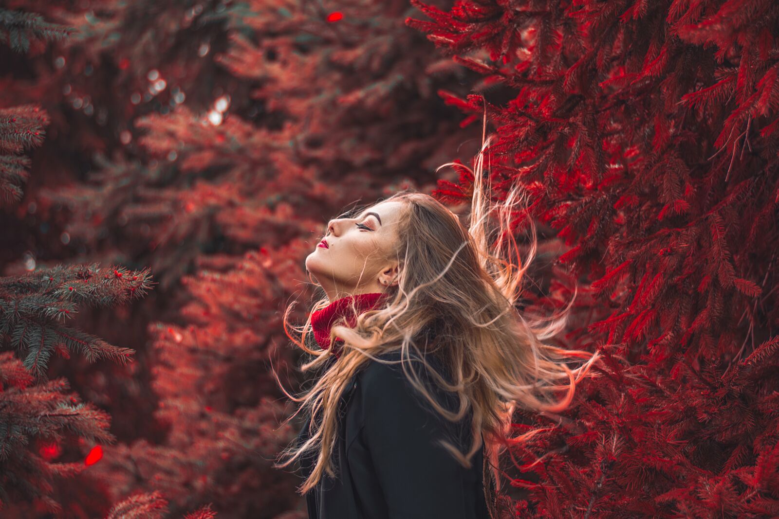 Nikon D3400 sample photo. Portrait, autumn, red photography