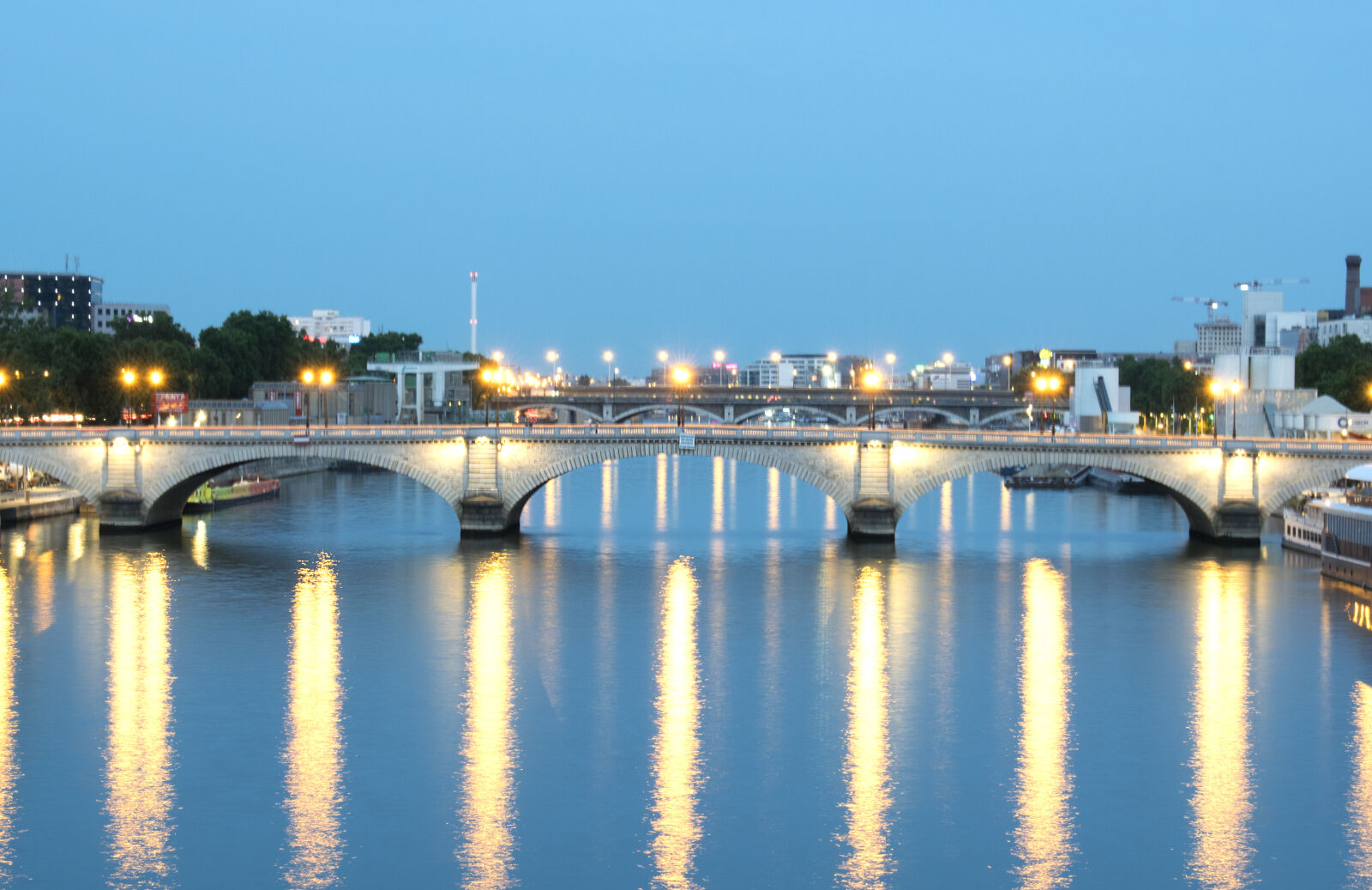Nikon D3300 sample photo. Bridge, lights, seine, water photography