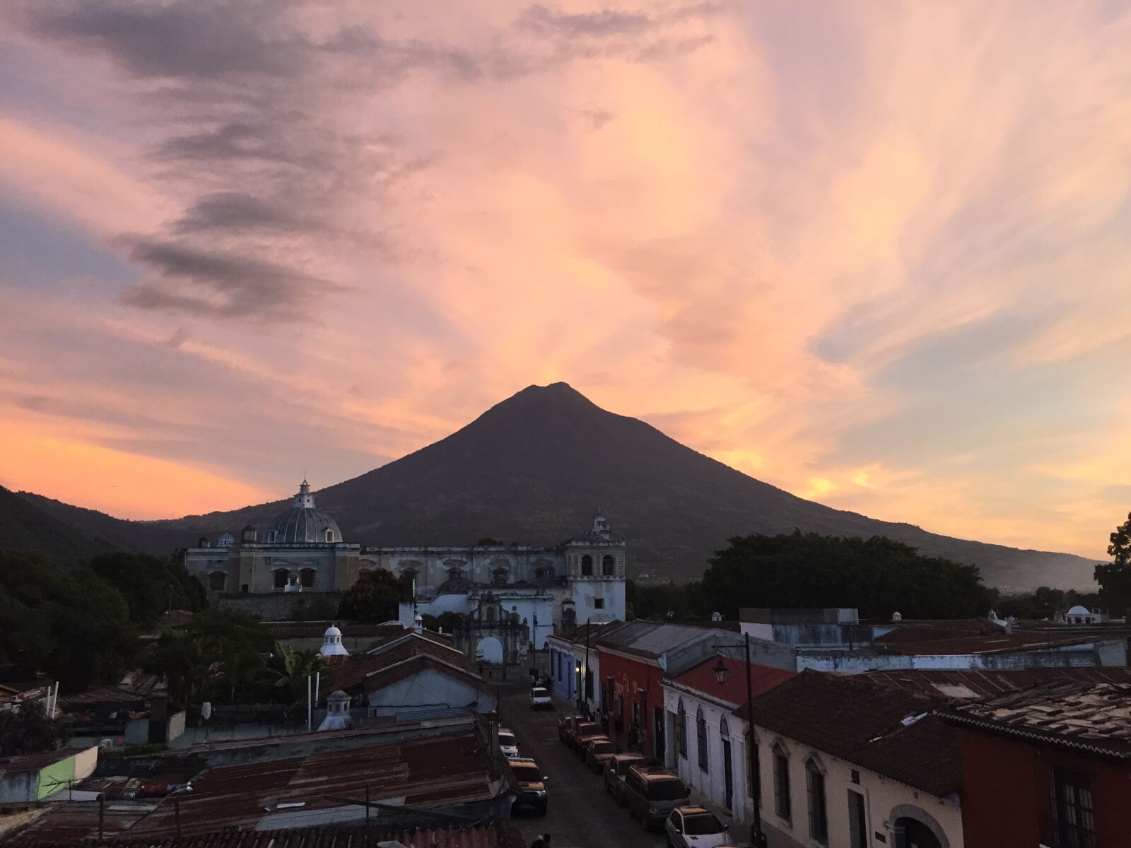Apple iPhone 6 sample photo. Sunset, guatemala, volcano photography