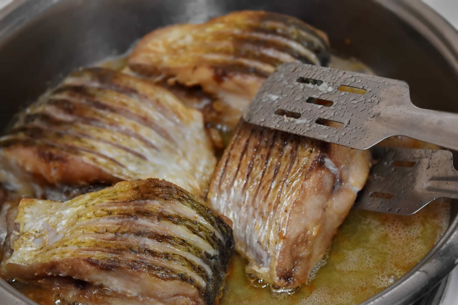 Nikon D5500 sample photo. Boiling, cutlery, mackerel, meat photography