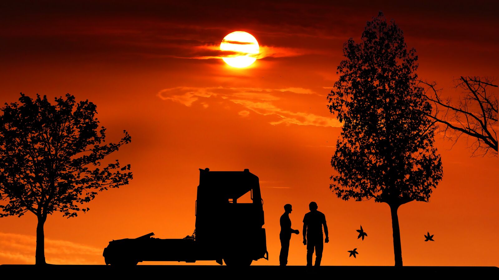 Panasonic Lumix DMC-FZ200 sample photo. Sunset, truck, man photography
