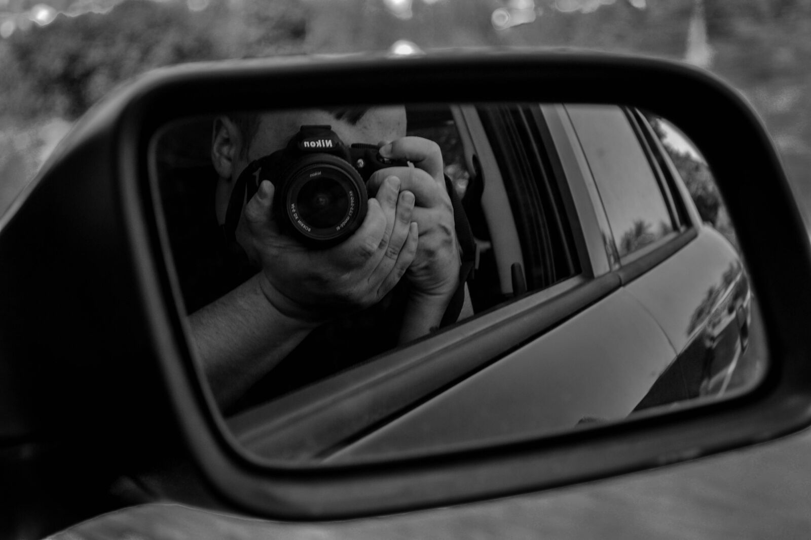 Nikon D3100 sample photo. Car, mirror, road photography