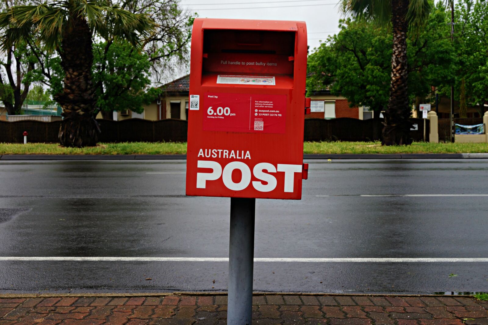 Sony Cyber-shot DSC-RX1R sample photo. Post box, wet road photography