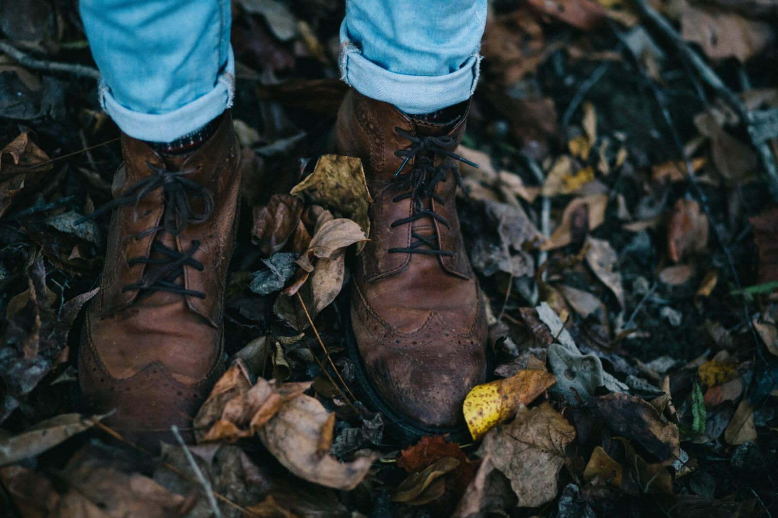 Canon EF 85mm F1.8 USM sample photo. Fall, leather shoes, feet photography