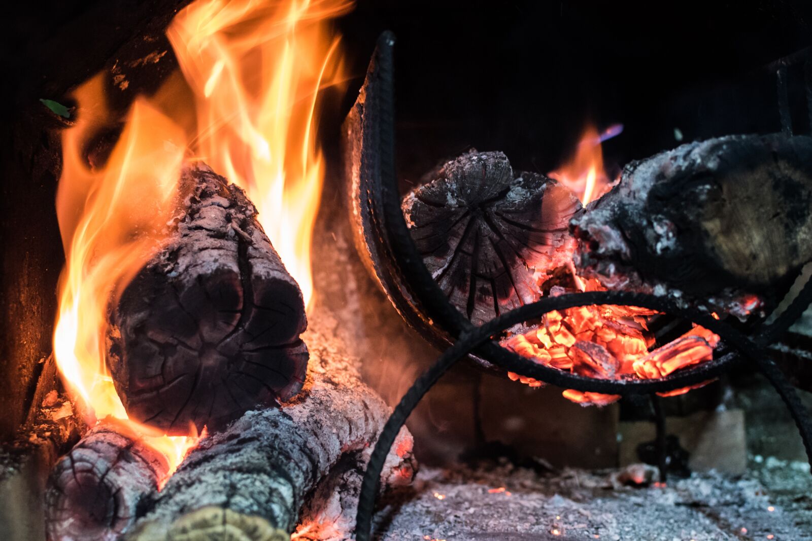 Nikon D5500 sample photo. Fire, embers, spit photography