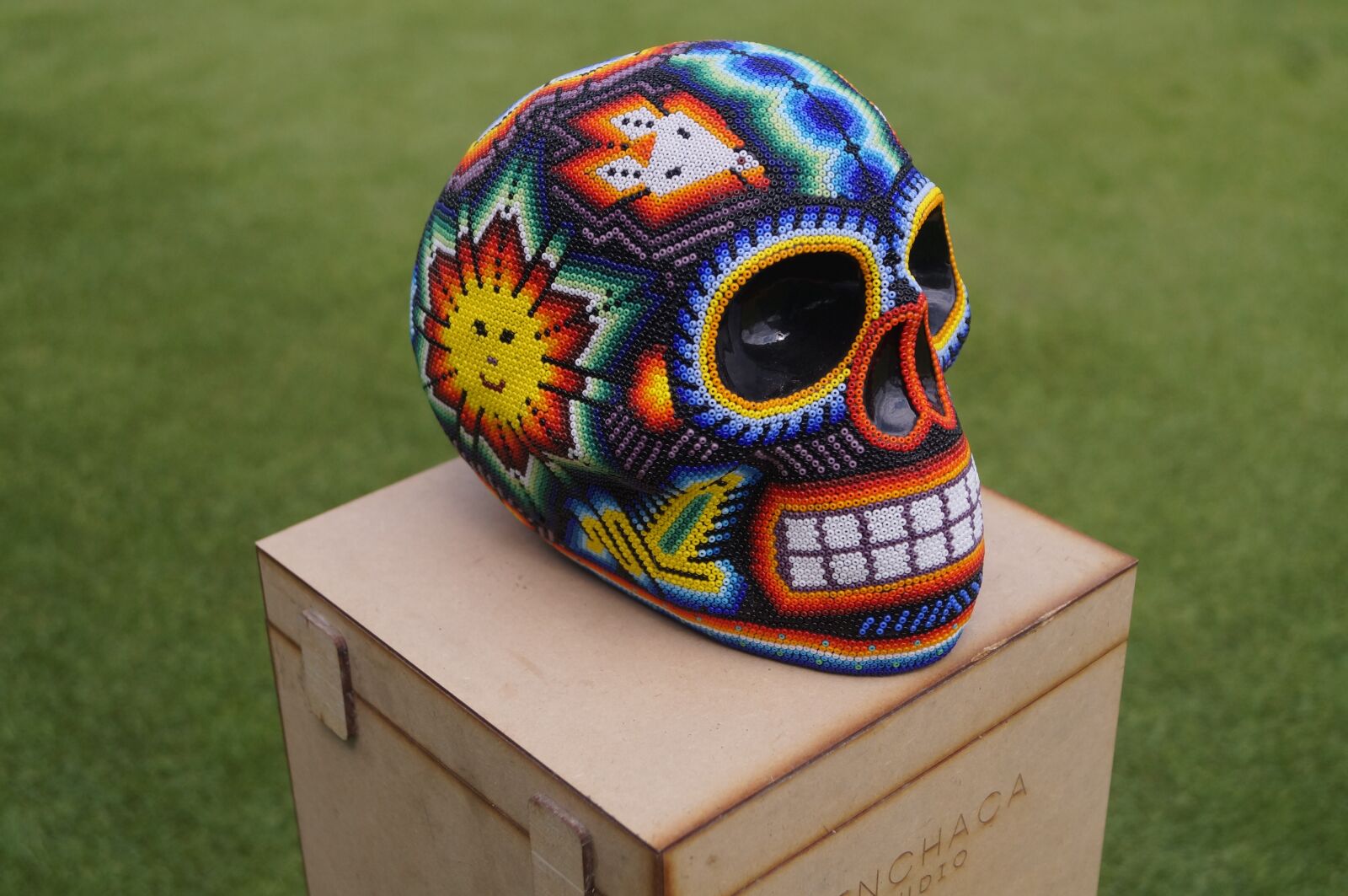 Sony SLT-A37 sample photo. Skull, huichol, art photography