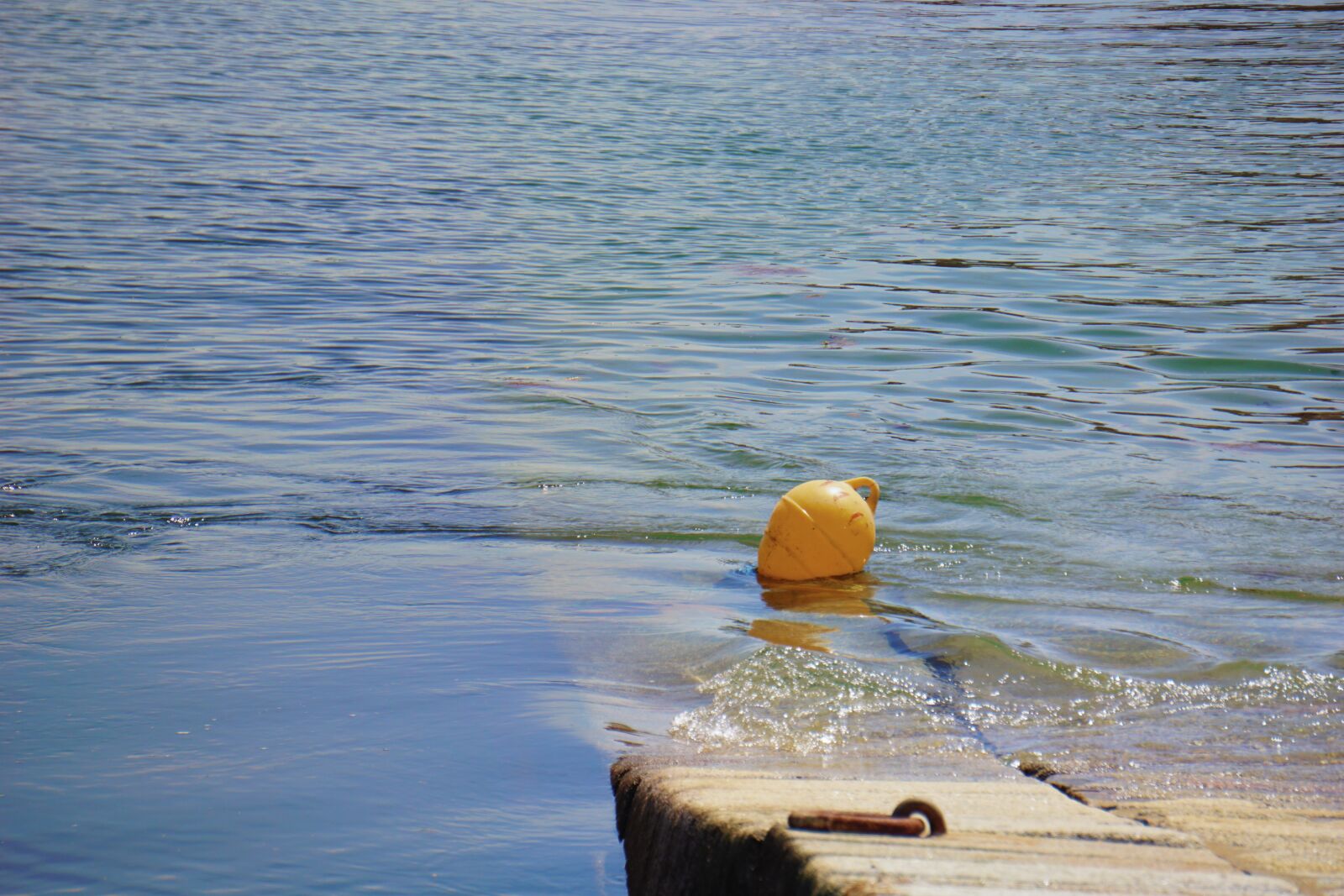 Sony a6000 sample photo. Balise, eau, flotteur, jaune photography